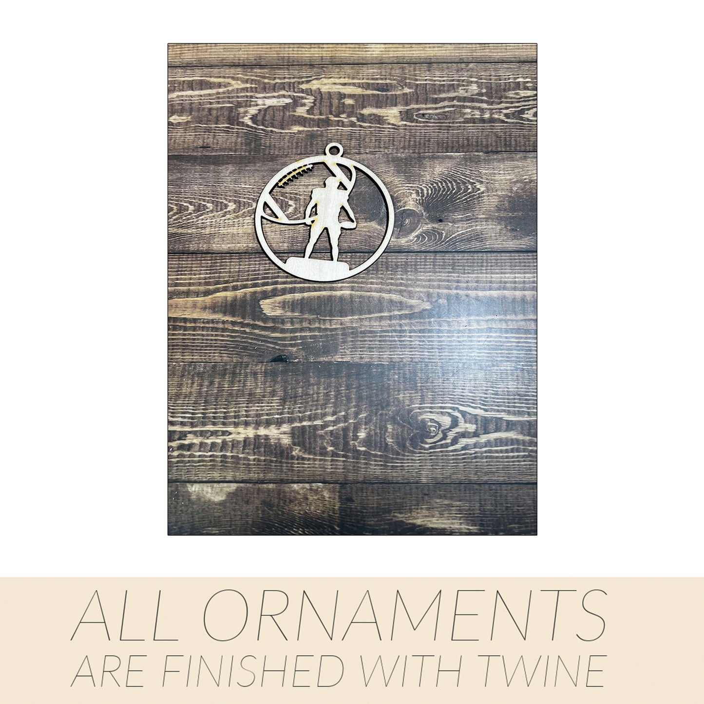 Football Ornament, Wooden Sports Ornament, Sports Ornament, Engraved Ornament, Laser Engraved Wood Ornament