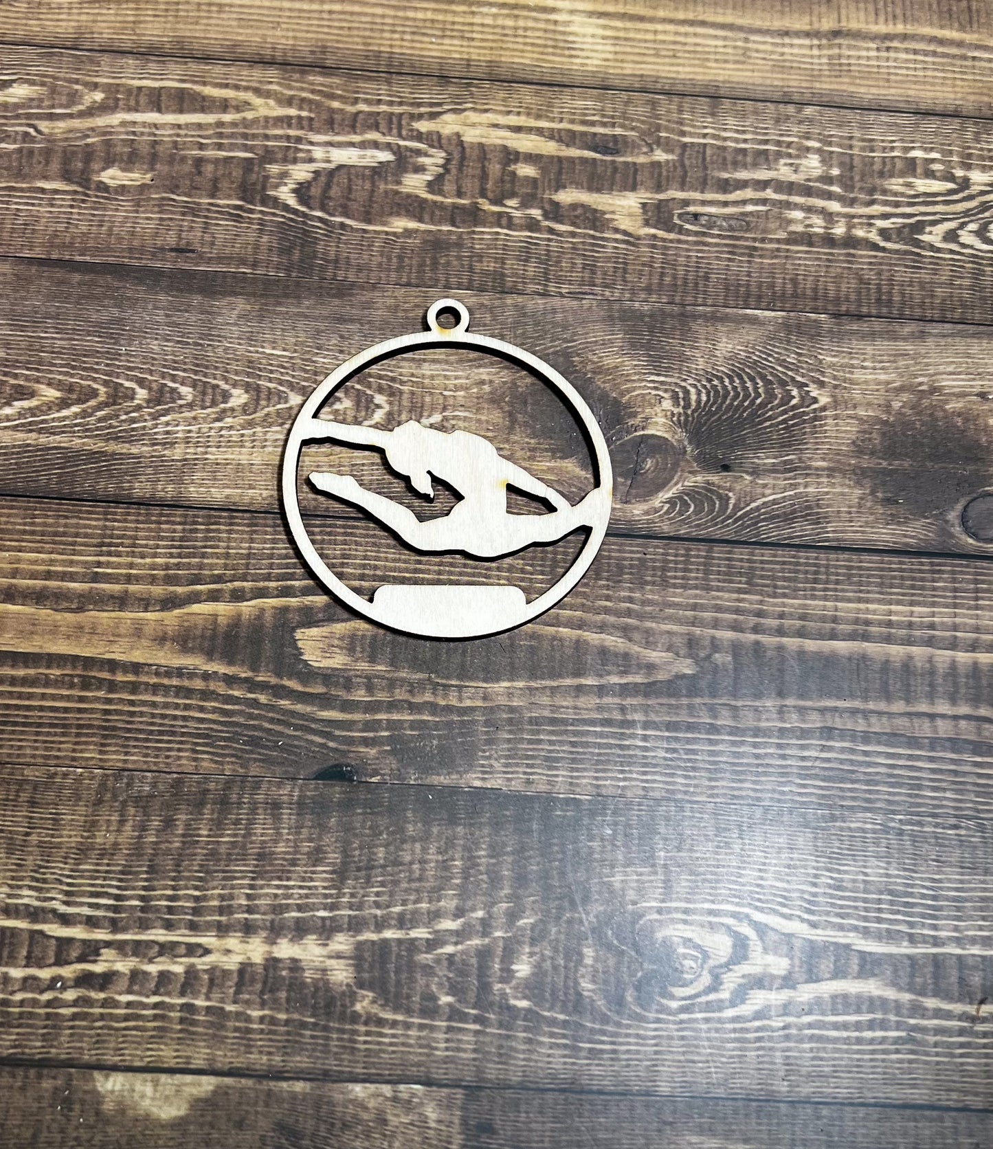 Gymnastic Ornament, Wooden Sports Ornament, Sports Ornament, Engraved Ornament, Laser Engraved Wood Ornament