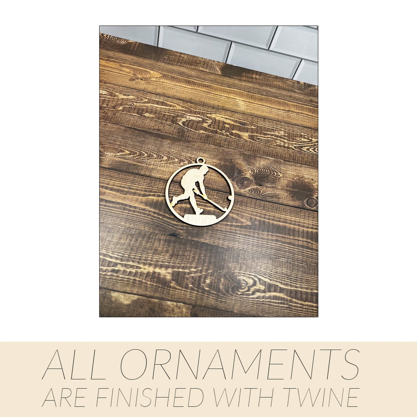 Field Hockey Ornament, Wooden Sports Ornament, Sports Ornament, Engraved Ornament, Laser Engraved Wood Ornament