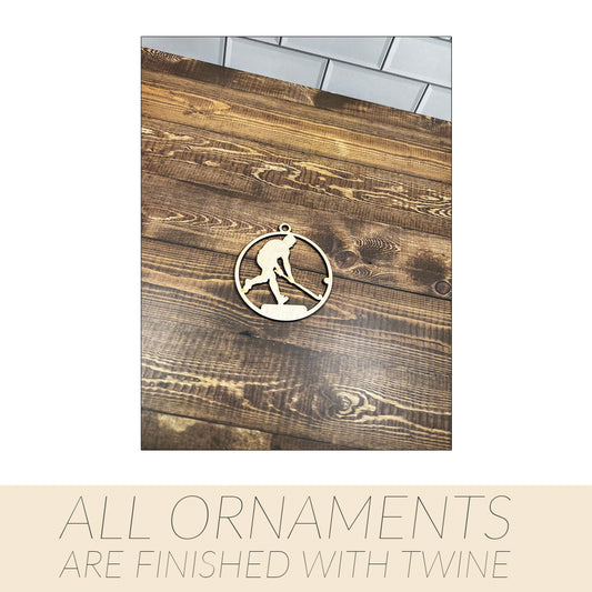 Field Hockey Ornament, Wooden Sports Ornament, Sports Ornament, Engraved Ornament, Laser Engraved Wood Ornament