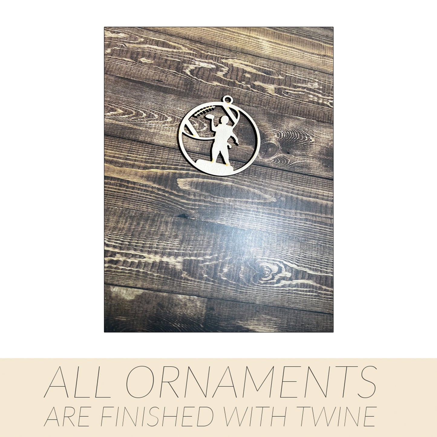 Football Ornament, Wooden Sports Ornament, Sports Ornament, Engraved Ornament, Laser Engraved Wood Ornament