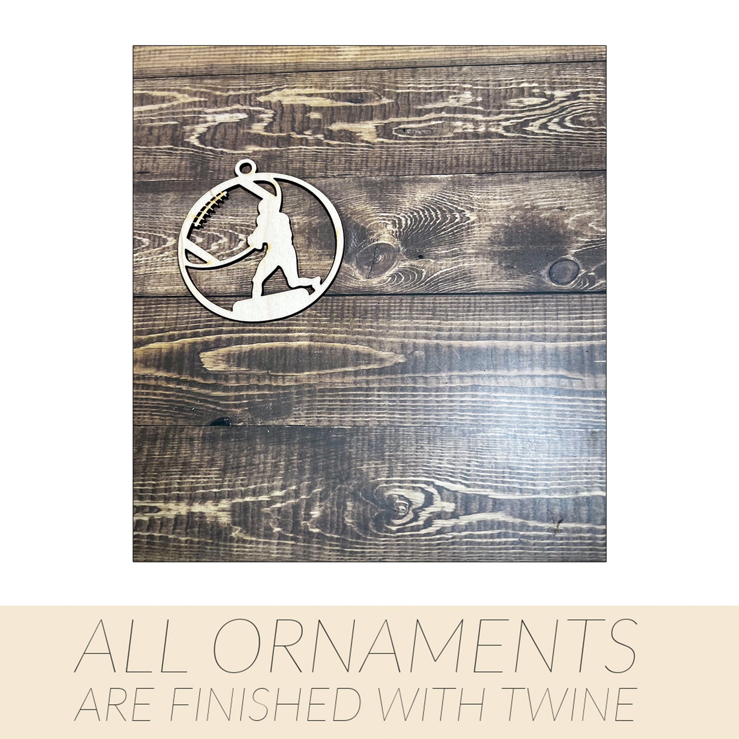 Football Ornament, Wooden Sports Ornament, Sports Ornament, Engraved Ornament, Laser Engraved Wood Ornament