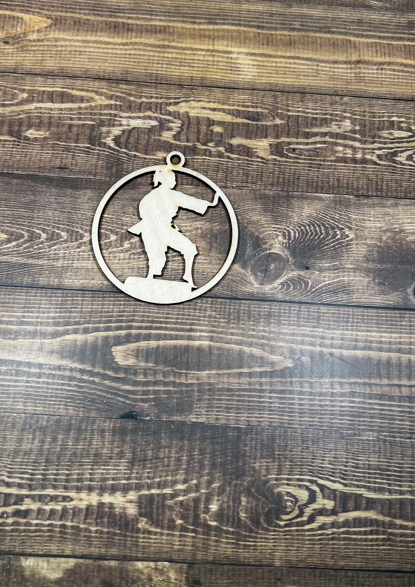 Karate Ornament, Wooden Sports Ornament, Sports Ornament, Engraved Ornament, Laser Engraved Wood Ornament