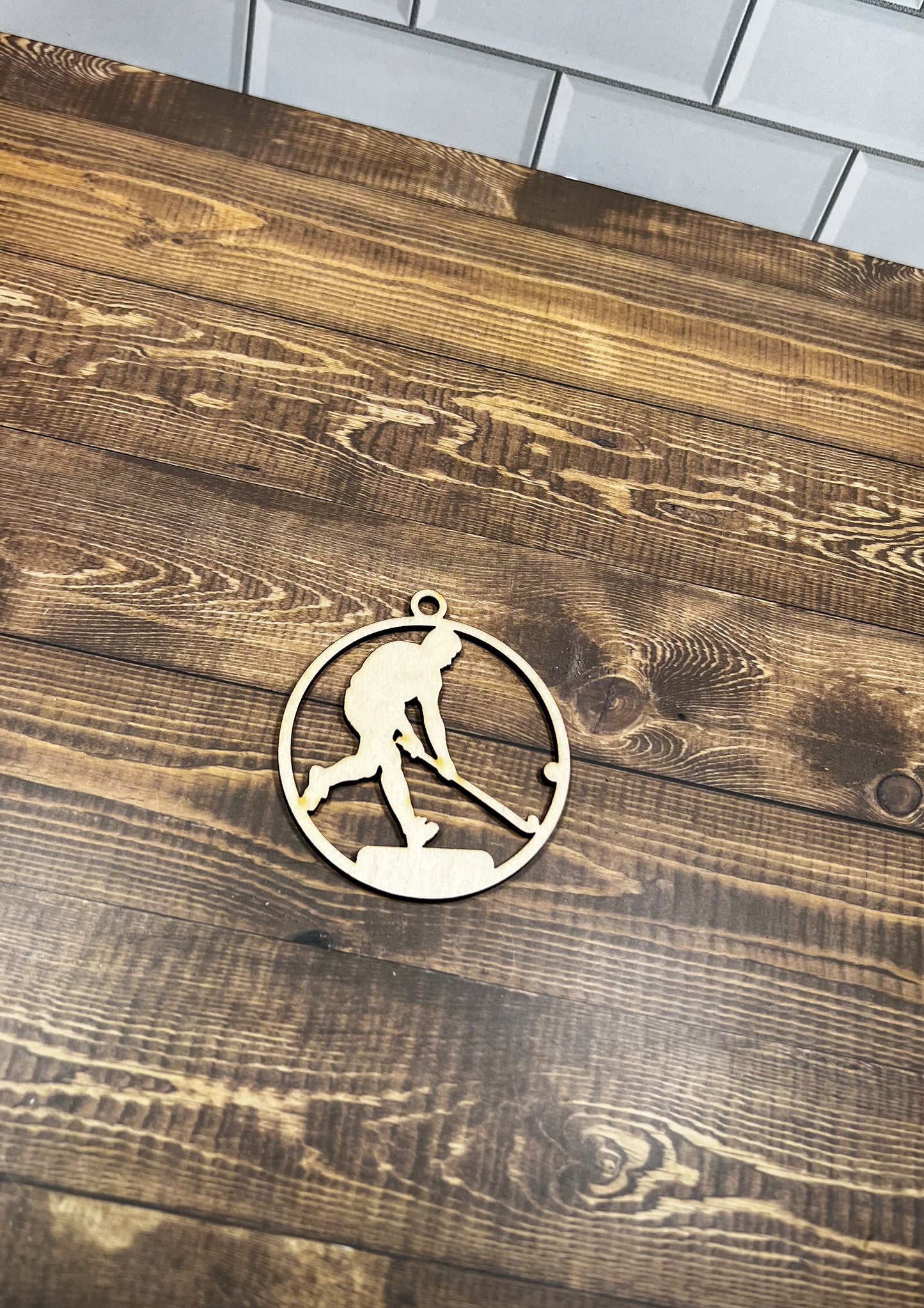 Field Hockey Ornament, Wooden Sports Ornament, Sports Ornament, Engraved Ornament, Laser Engraved Wood Ornament