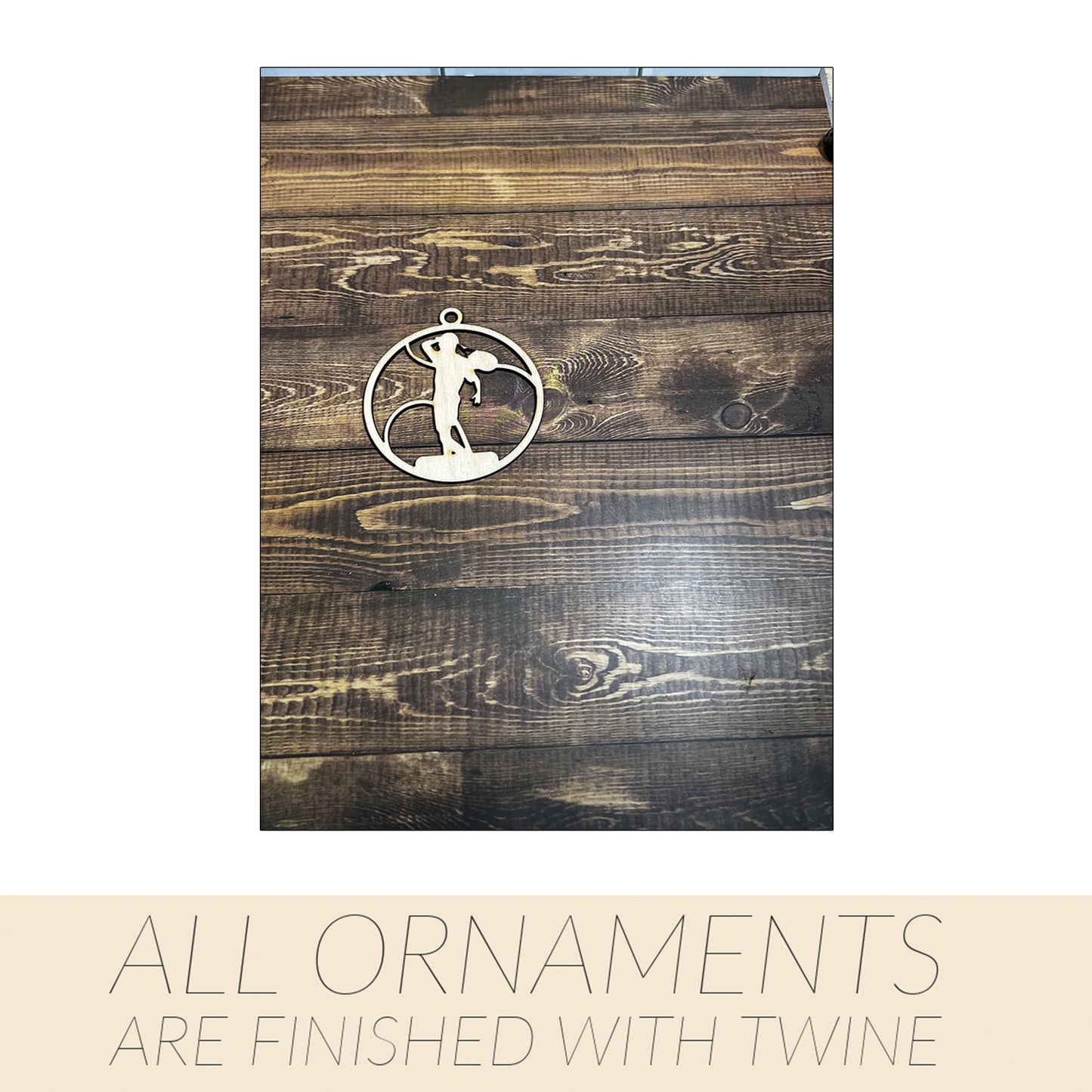 Tennis Ornament, Wooden Sports Ornament, Sports Ornament, Engraved Ornament, Laser Engraved Wood Ornament