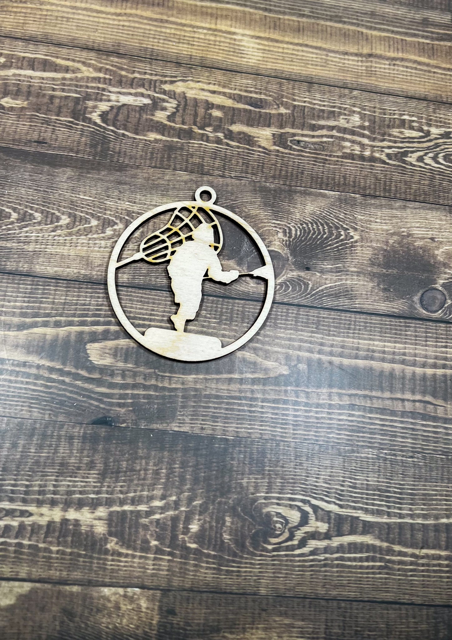 Lacrosse Ornament, Wooden Sports Ornament, Sports Ornament, Engraved Ornament, Laser Engraved Wood Ornament