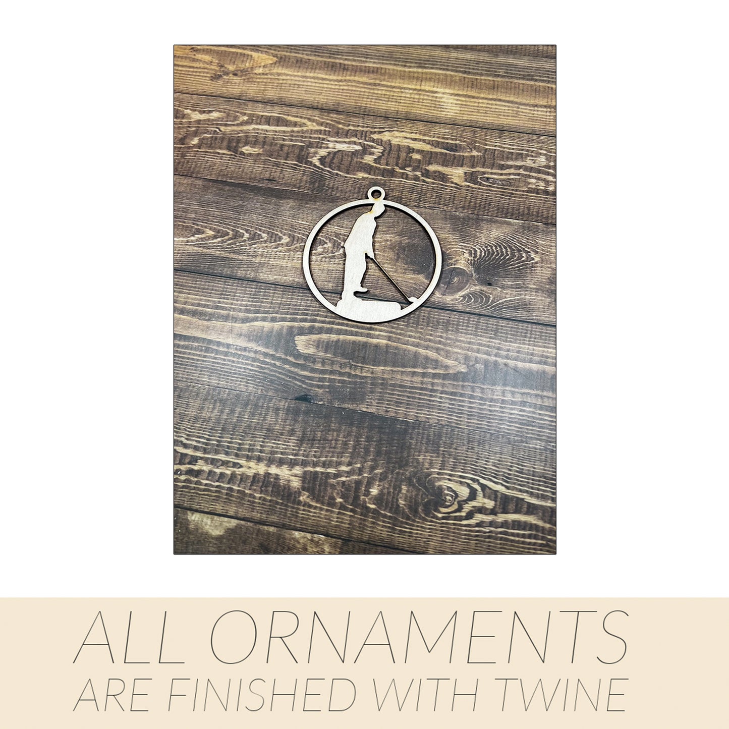 Golf Ornament, Wooden Sports Ornament, Sports Ornament, Engraved Ornament, Laser Engraved Wood Ornament