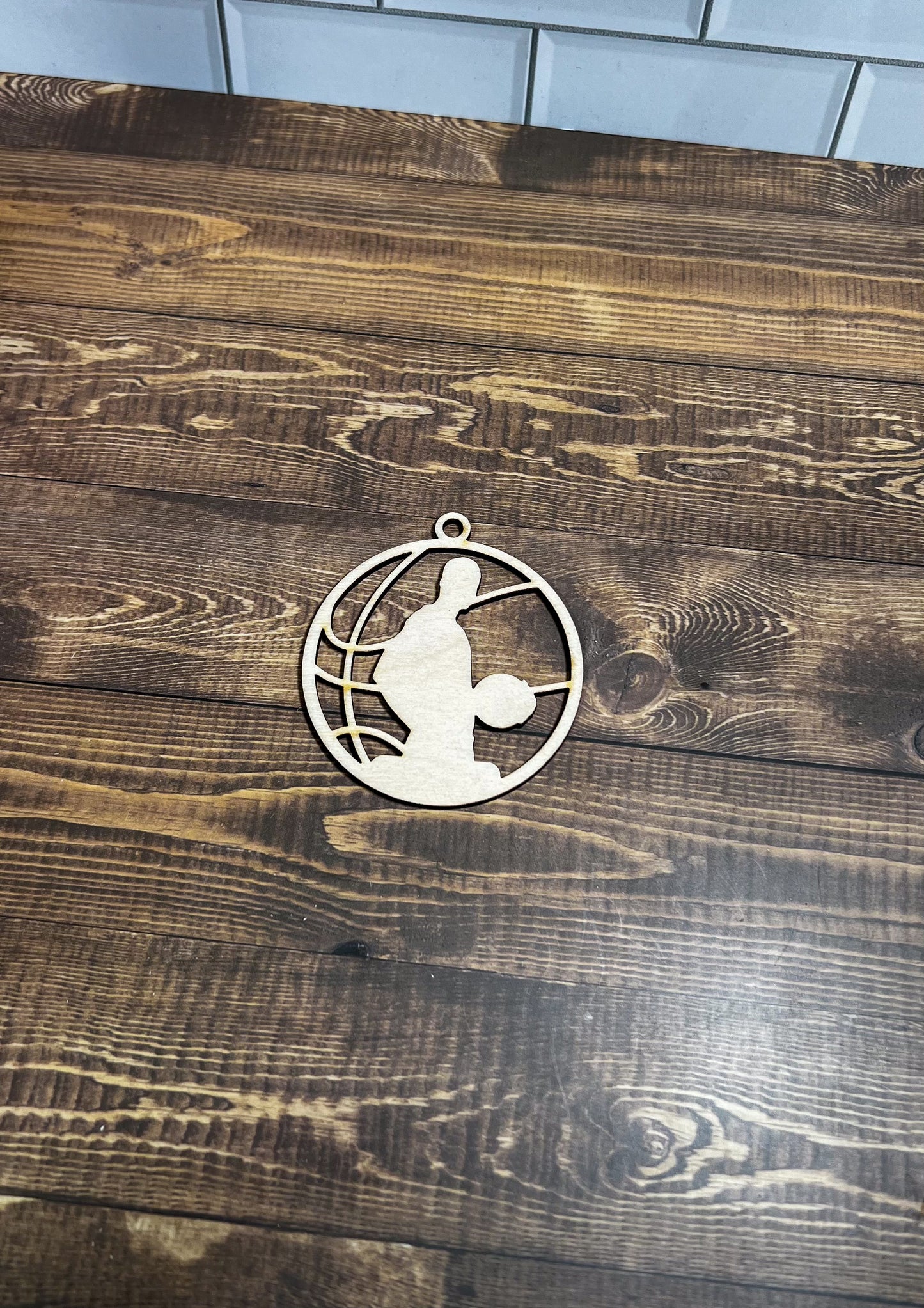 Basketball Ornament, Wooden Sports Ornament, Sports Ornament, Engraved Ornament, Laser Engraved Wood Ornament