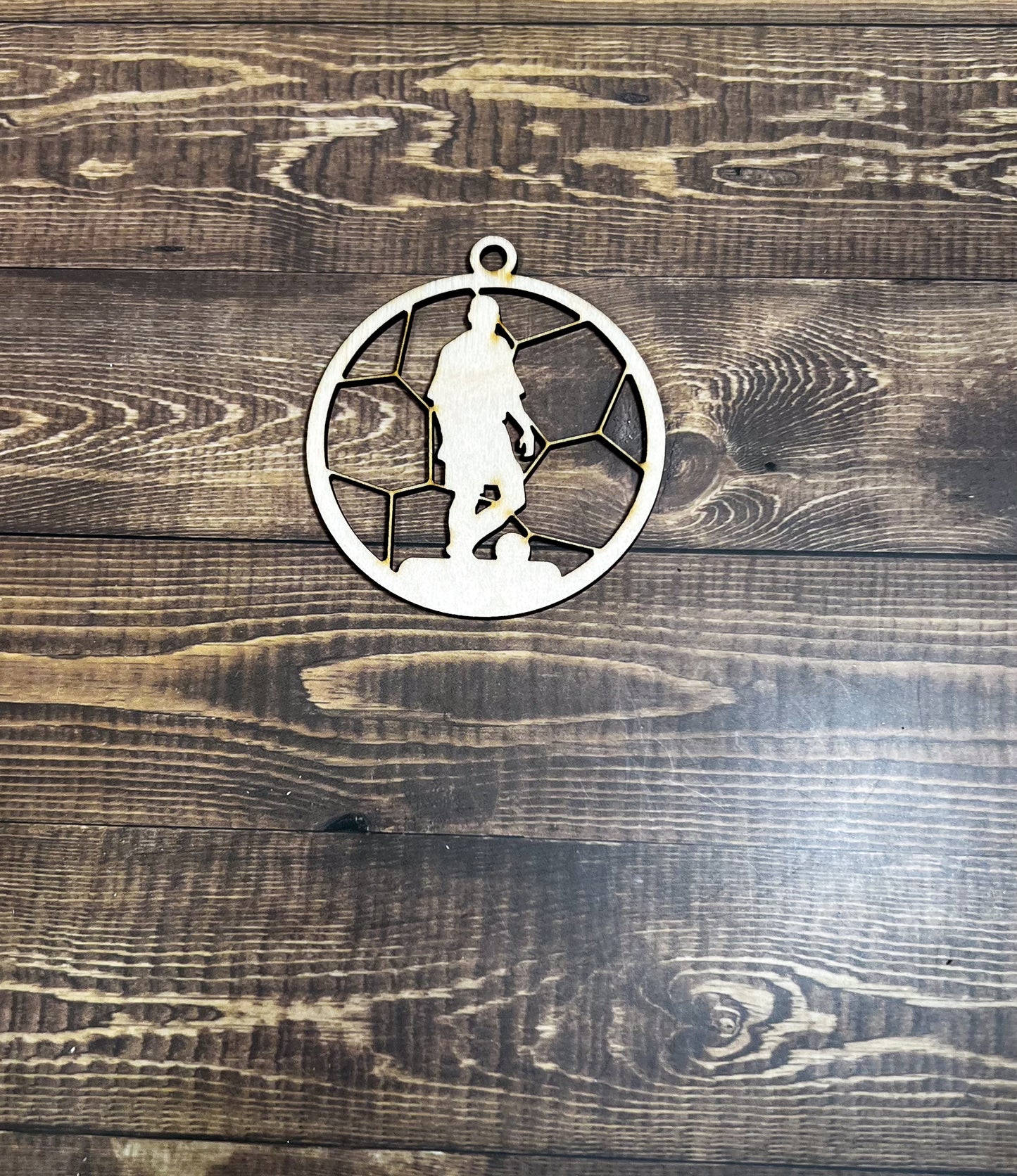 Soccer Ornament, Wooden Sports Ornament, Sports Ornament, Engraved Ornament, Laser Engraved Wood Ornament