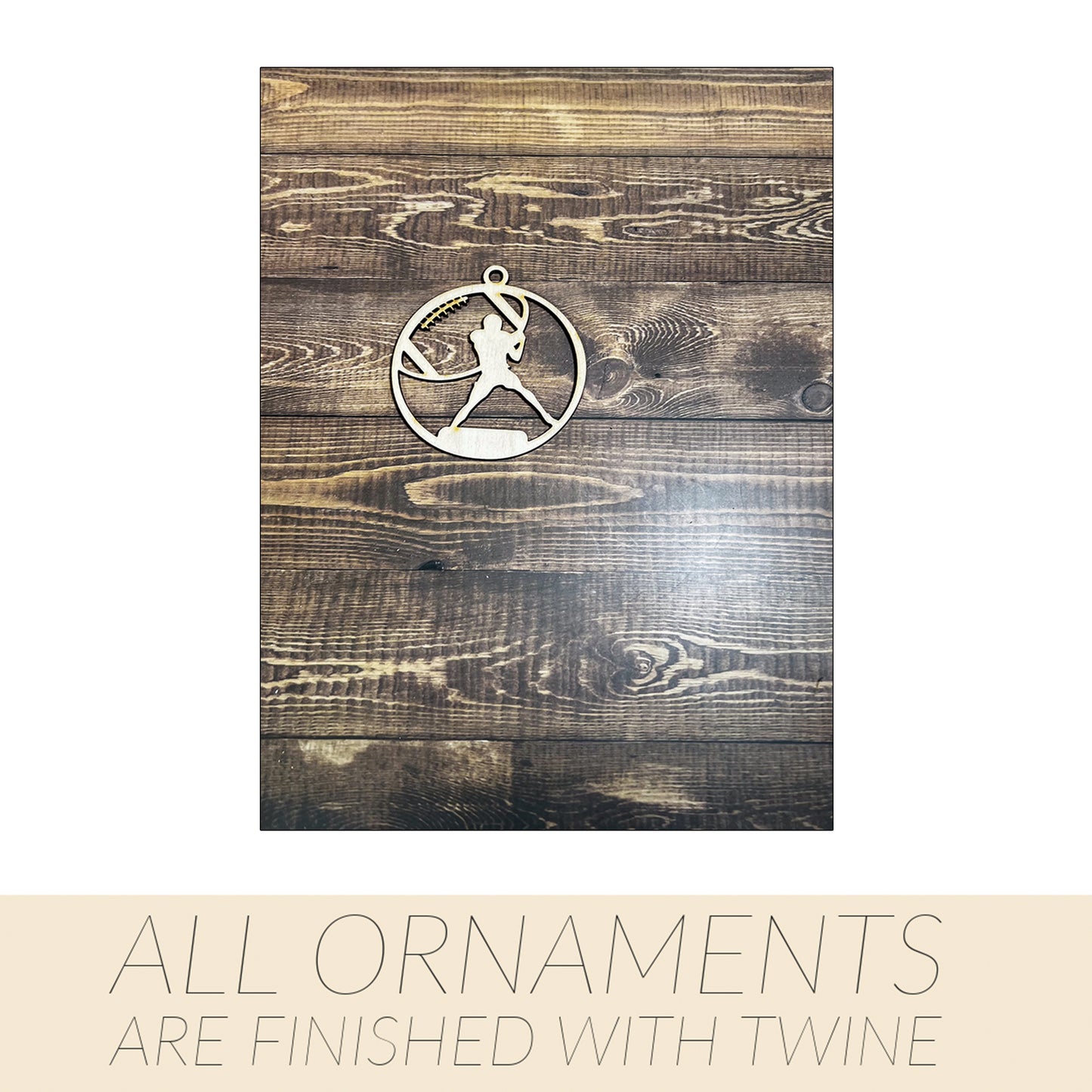 Gymnastic Ornament, Football Ornament, Wooden Sports Ornament, Sports Ornament, Engraved Ornament, Laser Engraved Wood Ornament