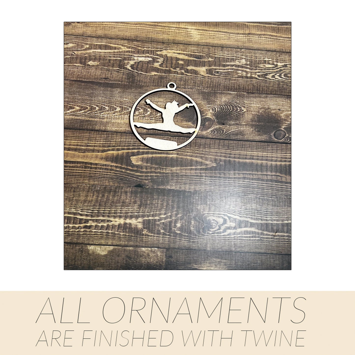 Gymnastic Ornament, Wooden Sports Ornament, Sports Ornament, Engraved Ornament, Laser Engraved Wood Ornament