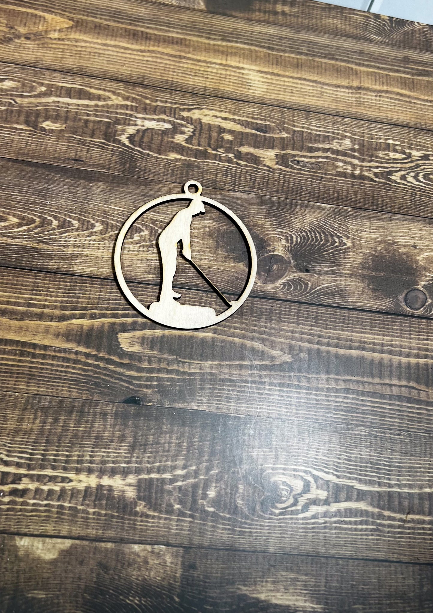 Golf Ornament, Wooden Sports Ornament, Sports Ornament, Engraved Ornament, Laser Engraved Wood Ornament