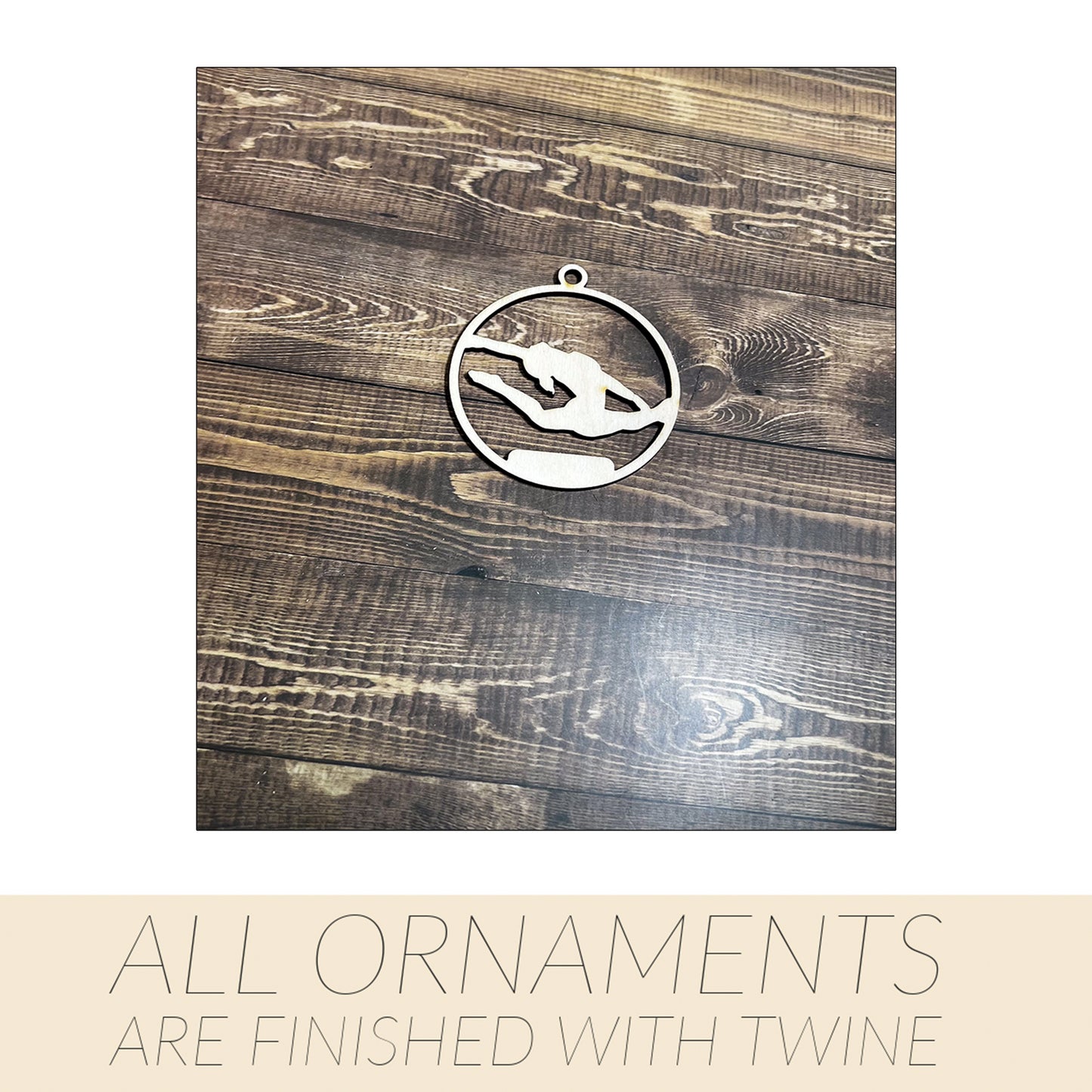 Gymnastic Ornament, Wooden Sports Ornament, Sports Ornament, Engraved Ornament, Laser Engraved Wood Ornament