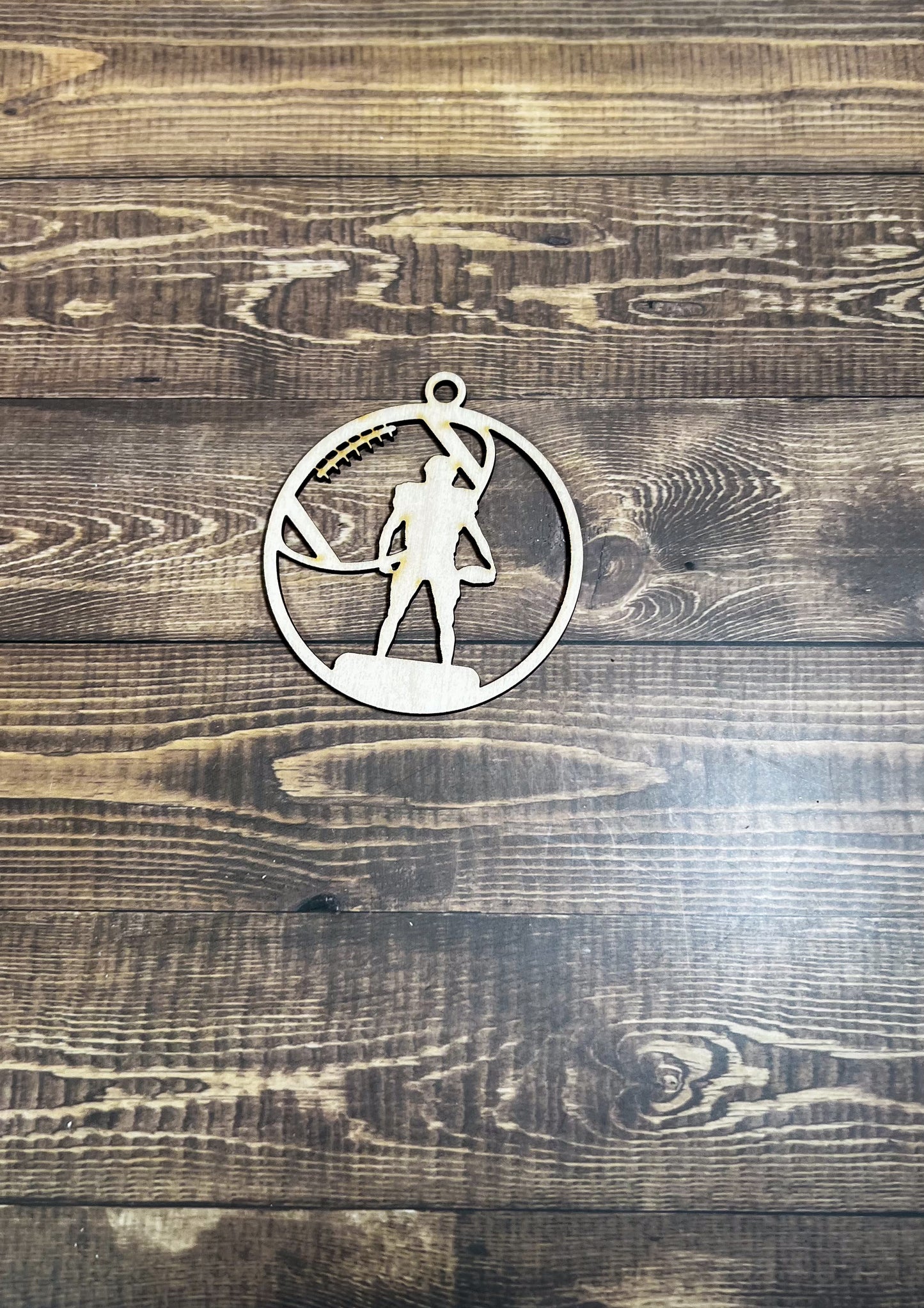 Football Ornament, Wooden Sports Ornament, Sports Ornament, Engraved Ornament, Laser Engraved Wood Ornament