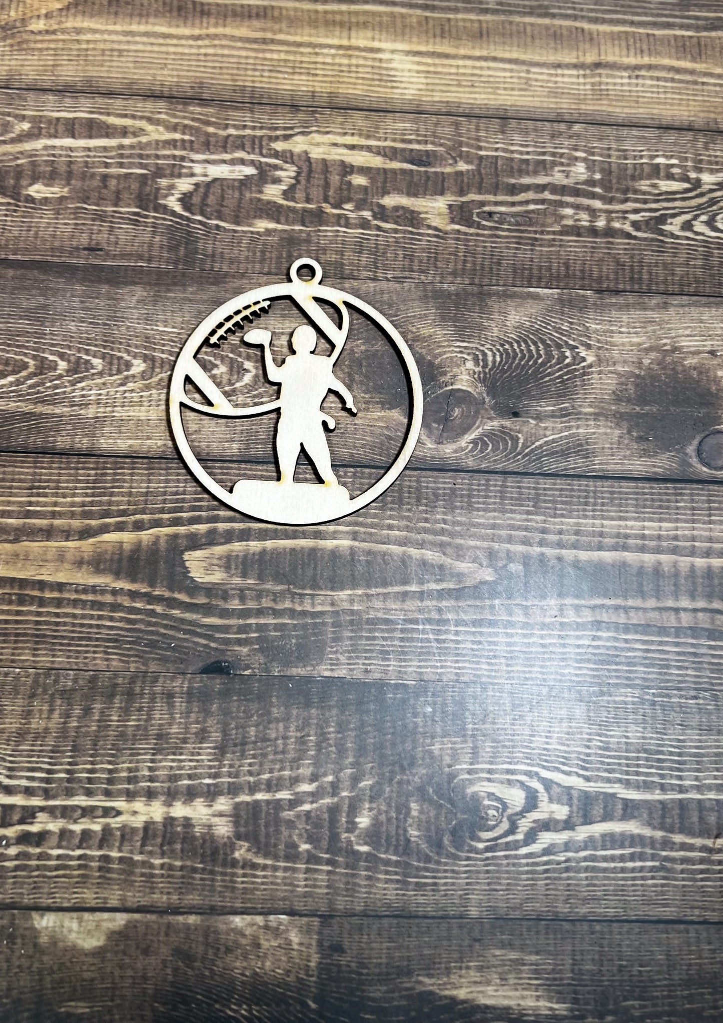 Football Ornament, Wooden Sports Ornament, Sports Ornament, Engraved Ornament, Laser Engraved Wood Ornament