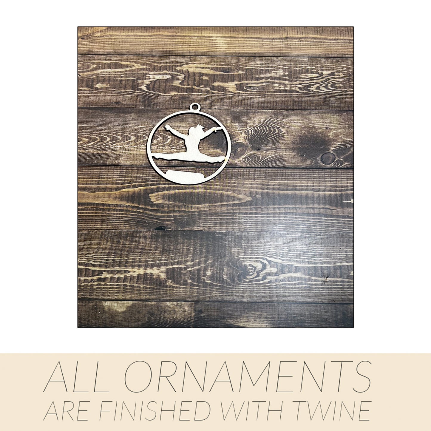 Gymnastic Ornament, Wooden Sports Ornament, Sports Ornament, Engraved Ornament, Laser Engraved Wood Ornament