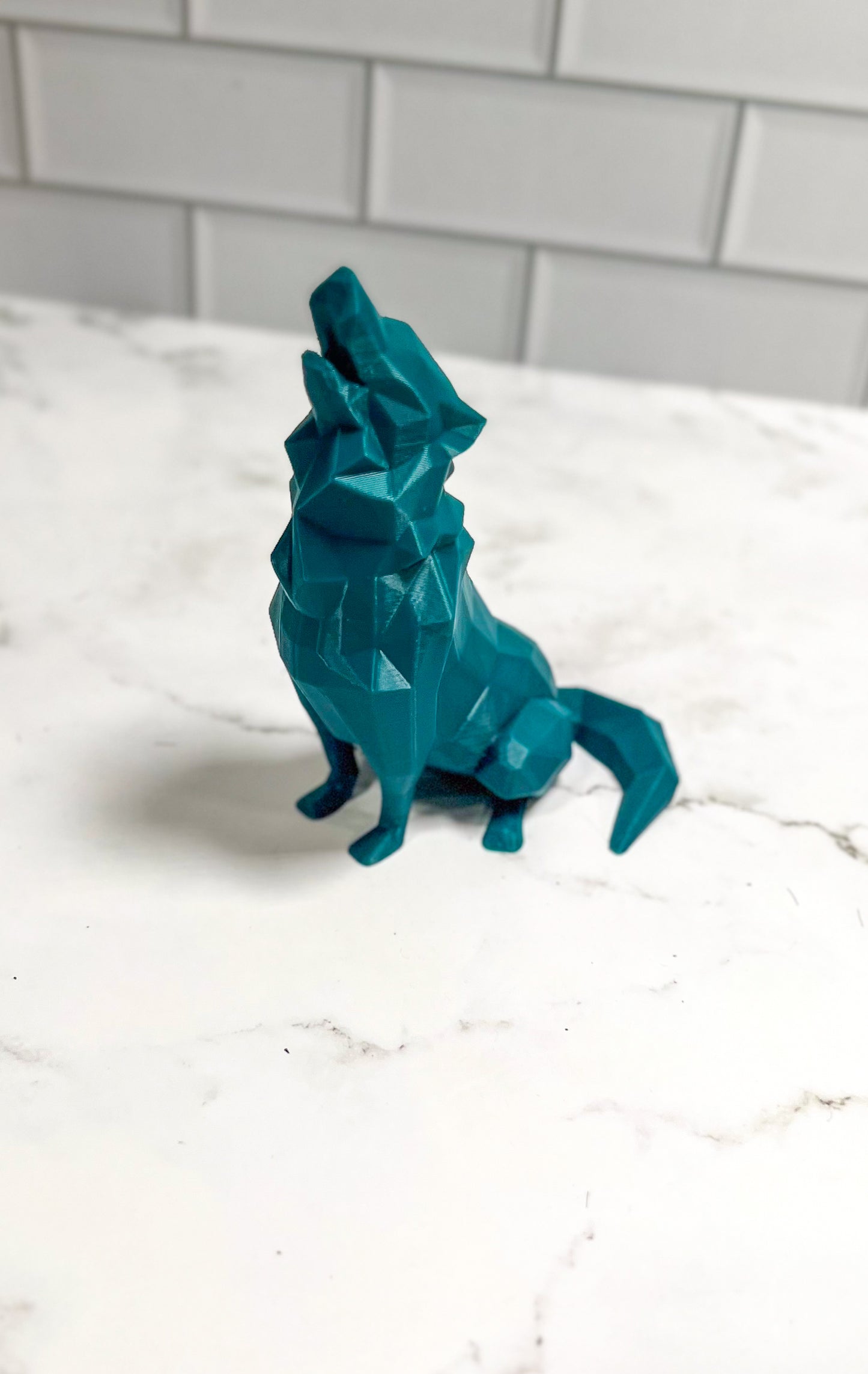 Low Poly Wolf, 3D Printed Wolf, 3D Printed, Desk Item, Custom Product, Decor, Adult Gift