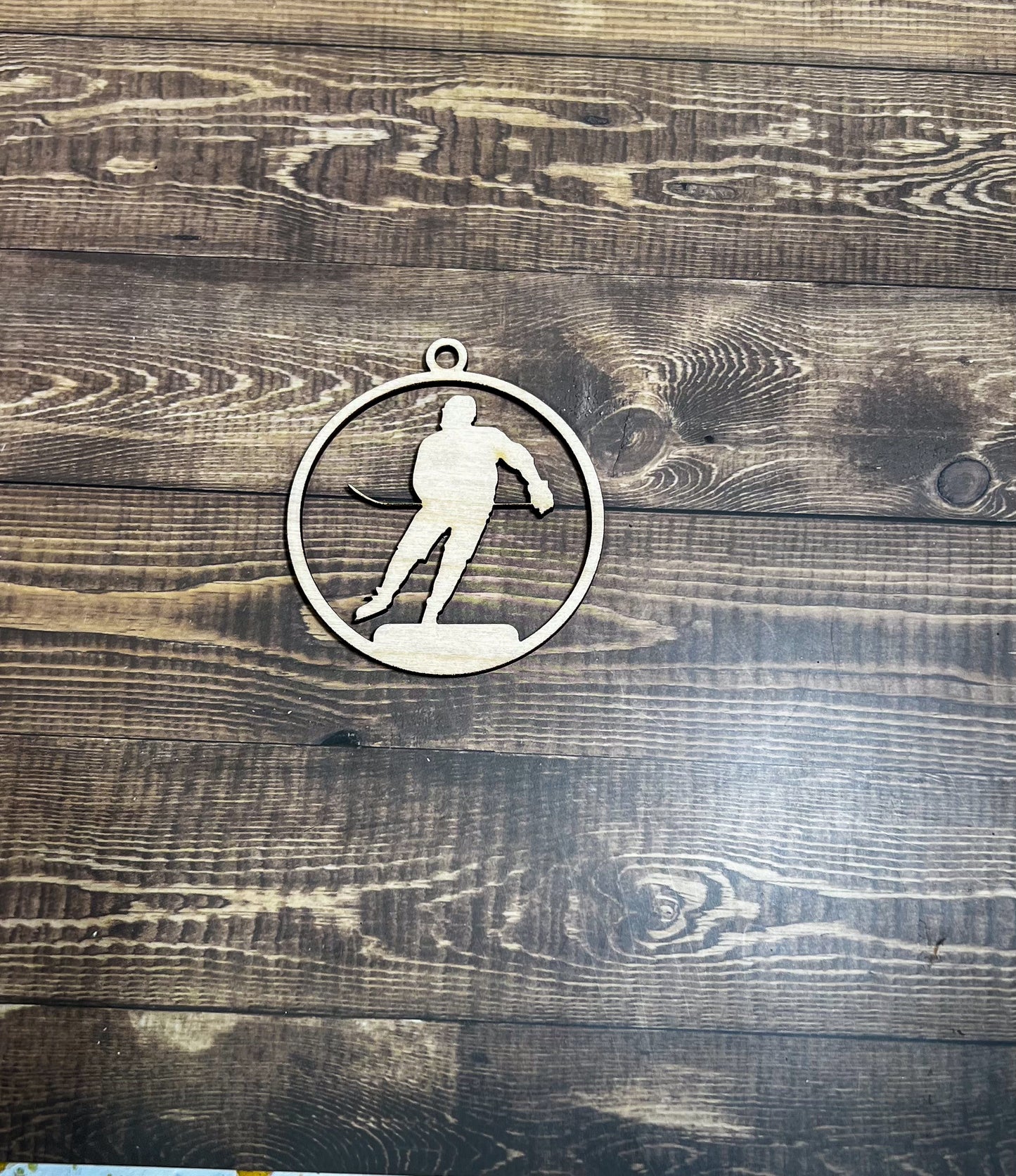 Hockey Ornament, Wooden Sports Ornament, Sports Ornament, Engraved Ornament, Laser Engraved Wood Ornament