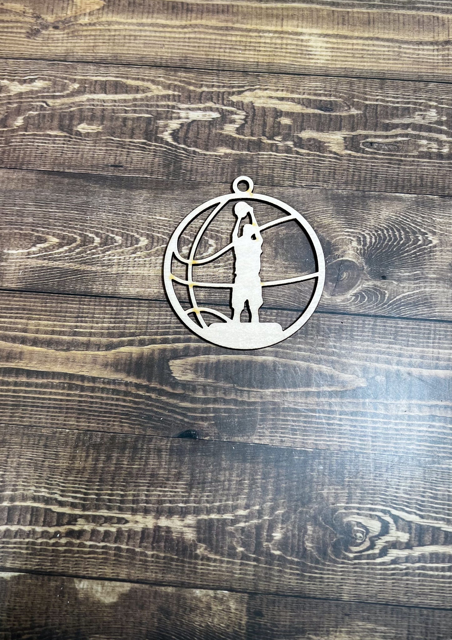 Basketball Ornament, Wooden Sports Ornament, Sports Ornament, Engraved Ornament, Laser Engraved Wood Ornament