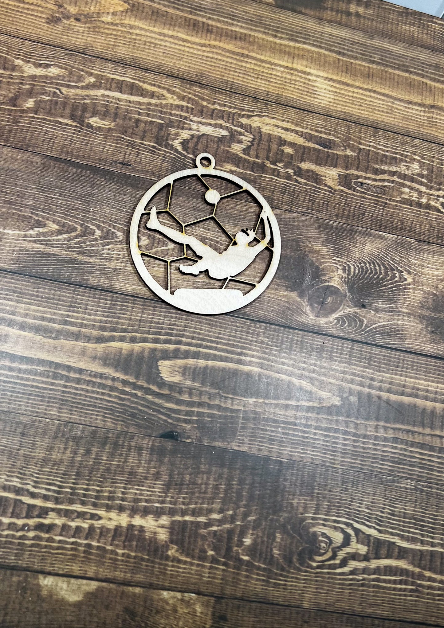 Soccer Ornament, Wooden Sports Ornament, Sports Ornament, Engraved Ornament, Laser Engraved Wood Ornament