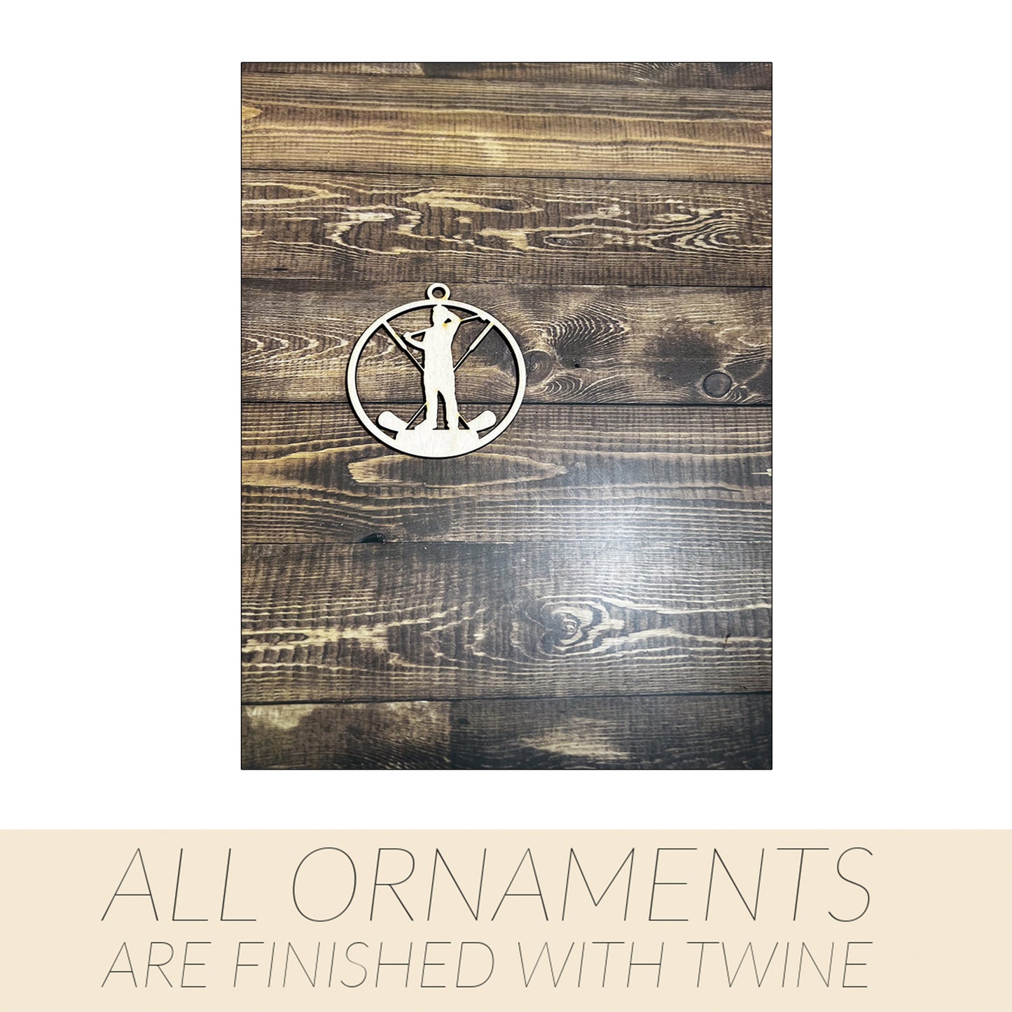 Golf Ornament, Wooden Sports Ornament, Sports Ornament, Engraved Ornament, Laser Engraved Wood Ornament