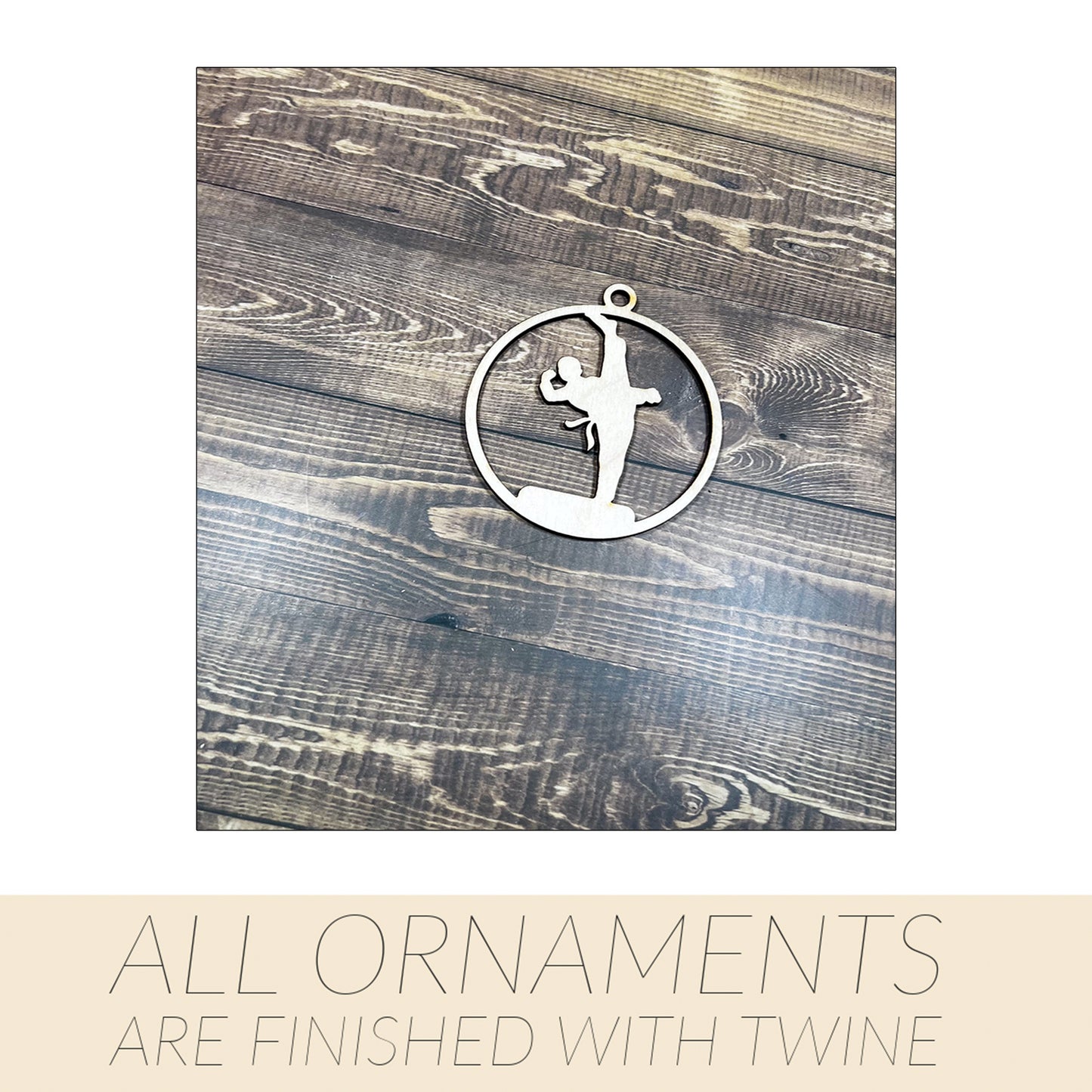 Karate Wooden Sports Ornament, Sports Ornament, Engraved Ornament, Laser Engraved Wood Ornament