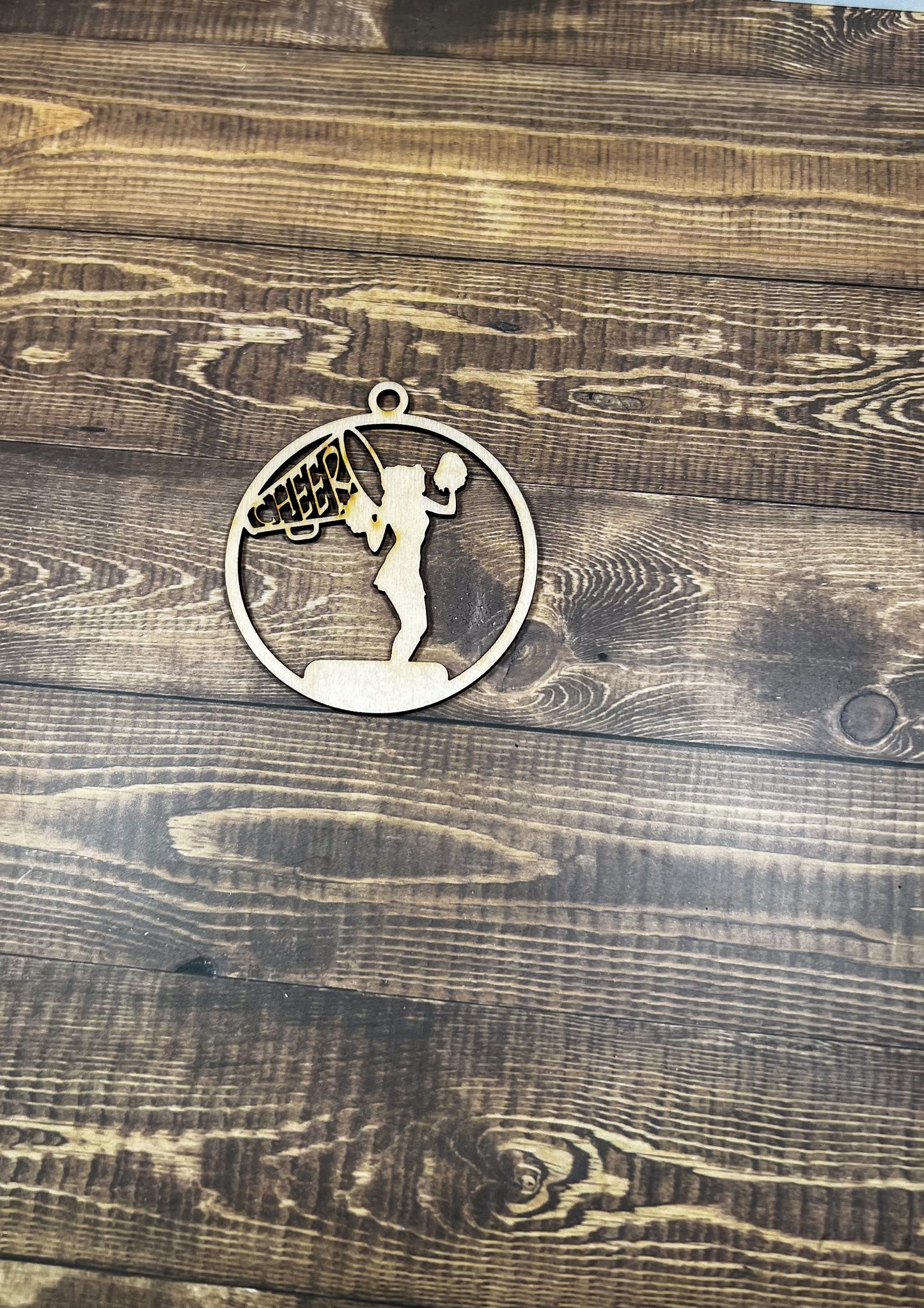 Cheerleading Ornament, Wooden Sports Ornament, Sports Ornament, Engraved Ornament, Laser Engraved Wood Ornament