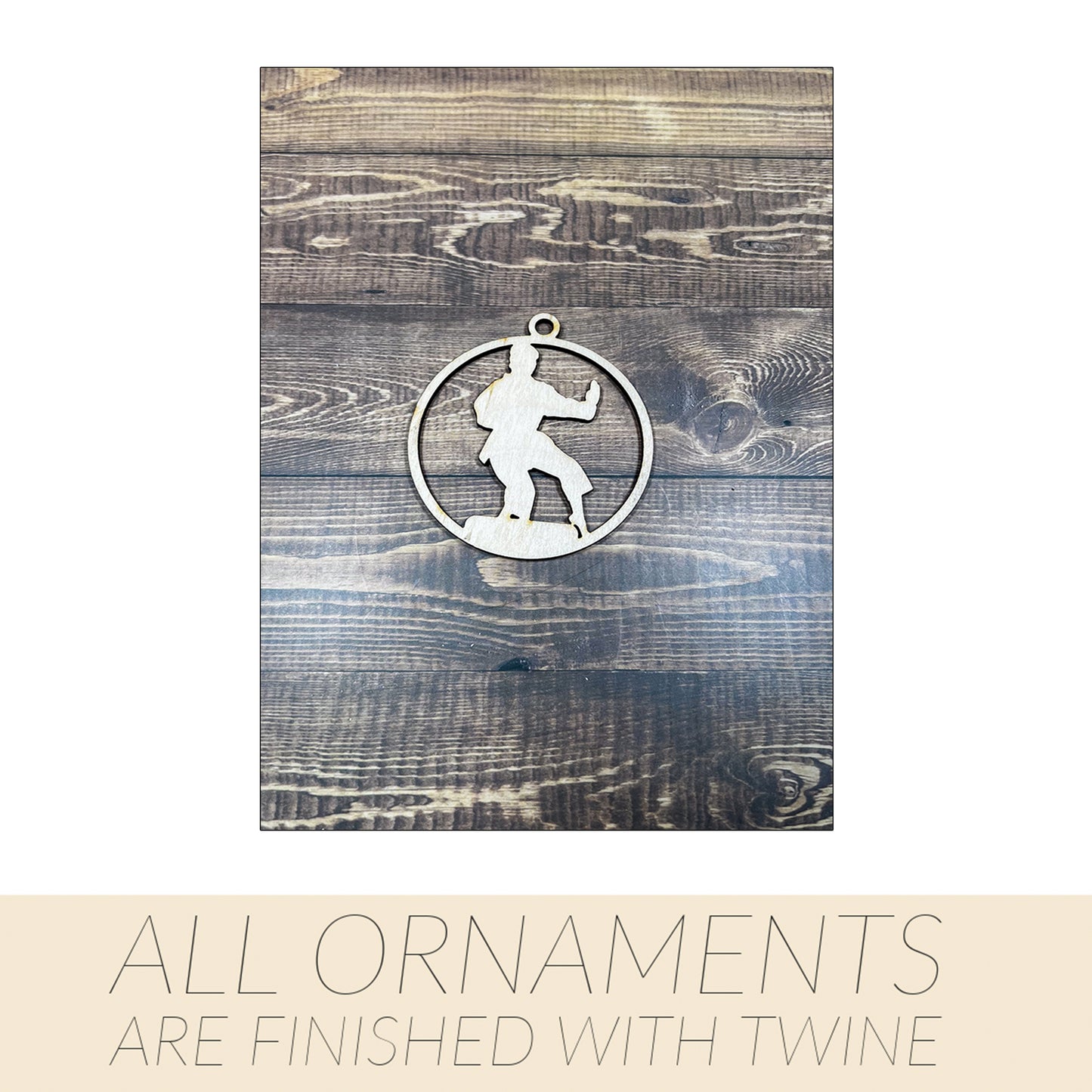 Karate Wooden Sports Ornament, Sports Ornament, Engraved Ornament, Laser Engraved Wood Ornament