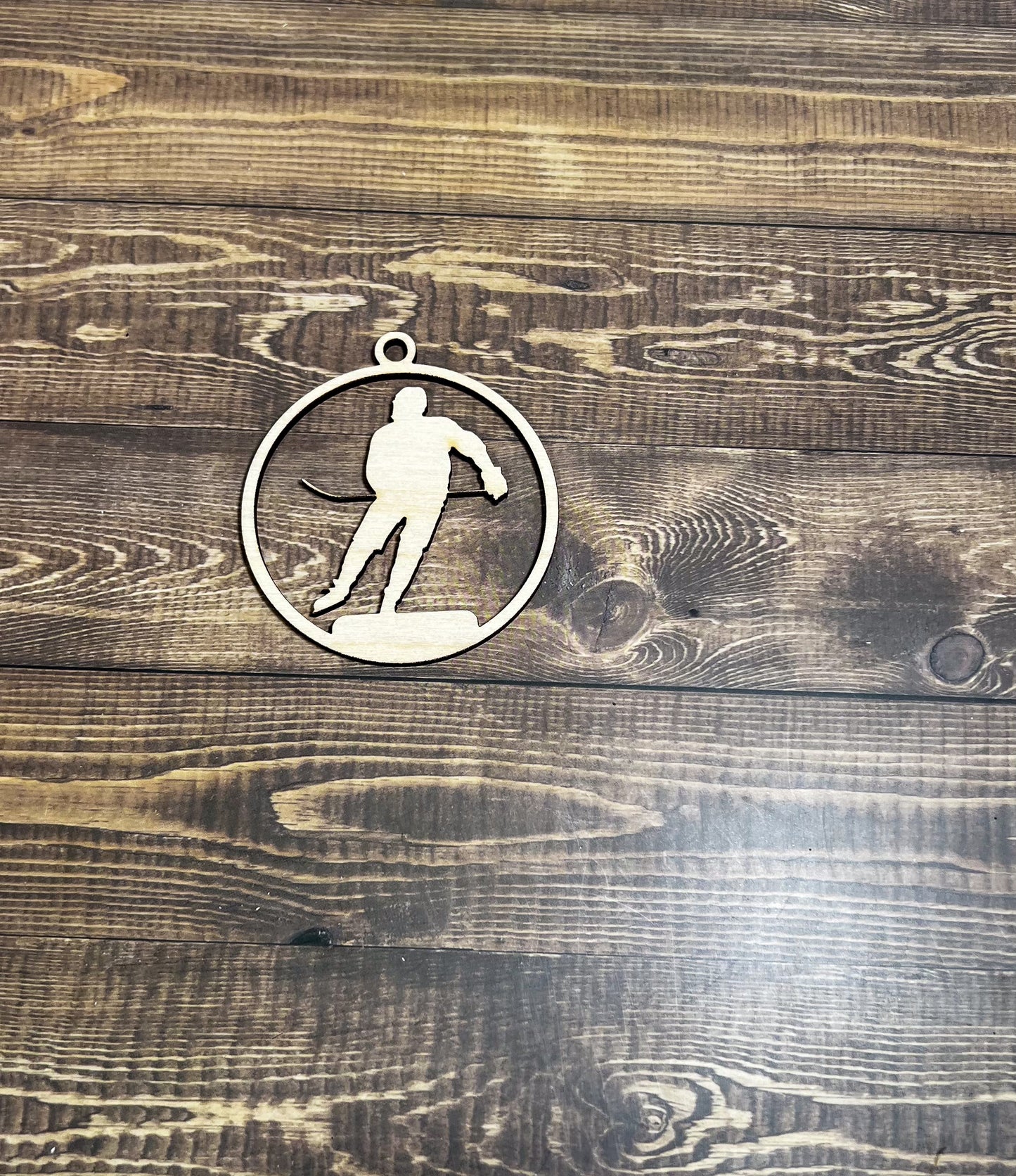 Hockey Ornament, Wooden Sports Ornament, Sports Ornament, Engraved Ornament, Laser Engraved Wood Ornament