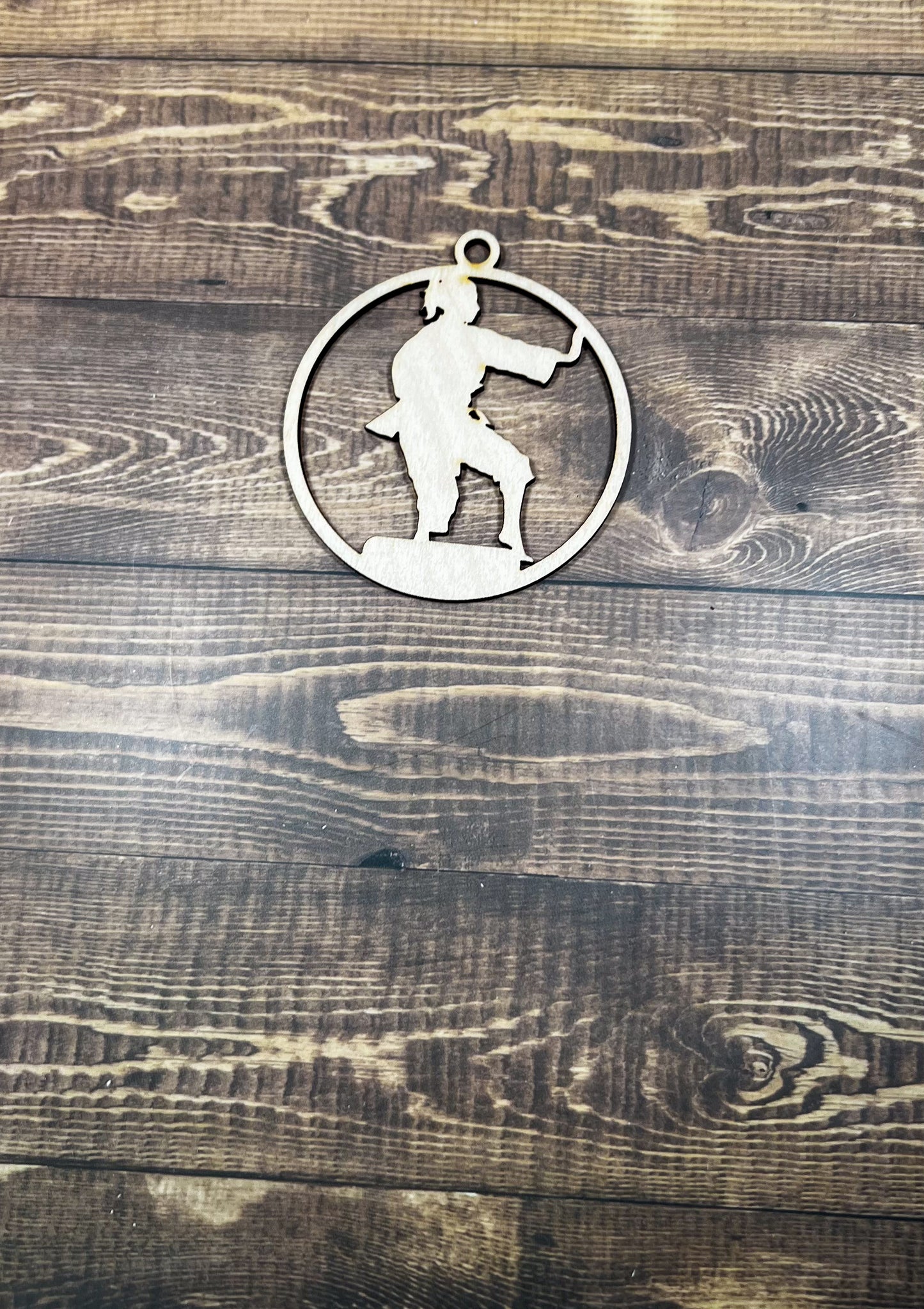 Karate Ornament, Wooden Sports Ornament, Sports Ornament, Engraved Ornament, Laser Engraved Wood Ornament