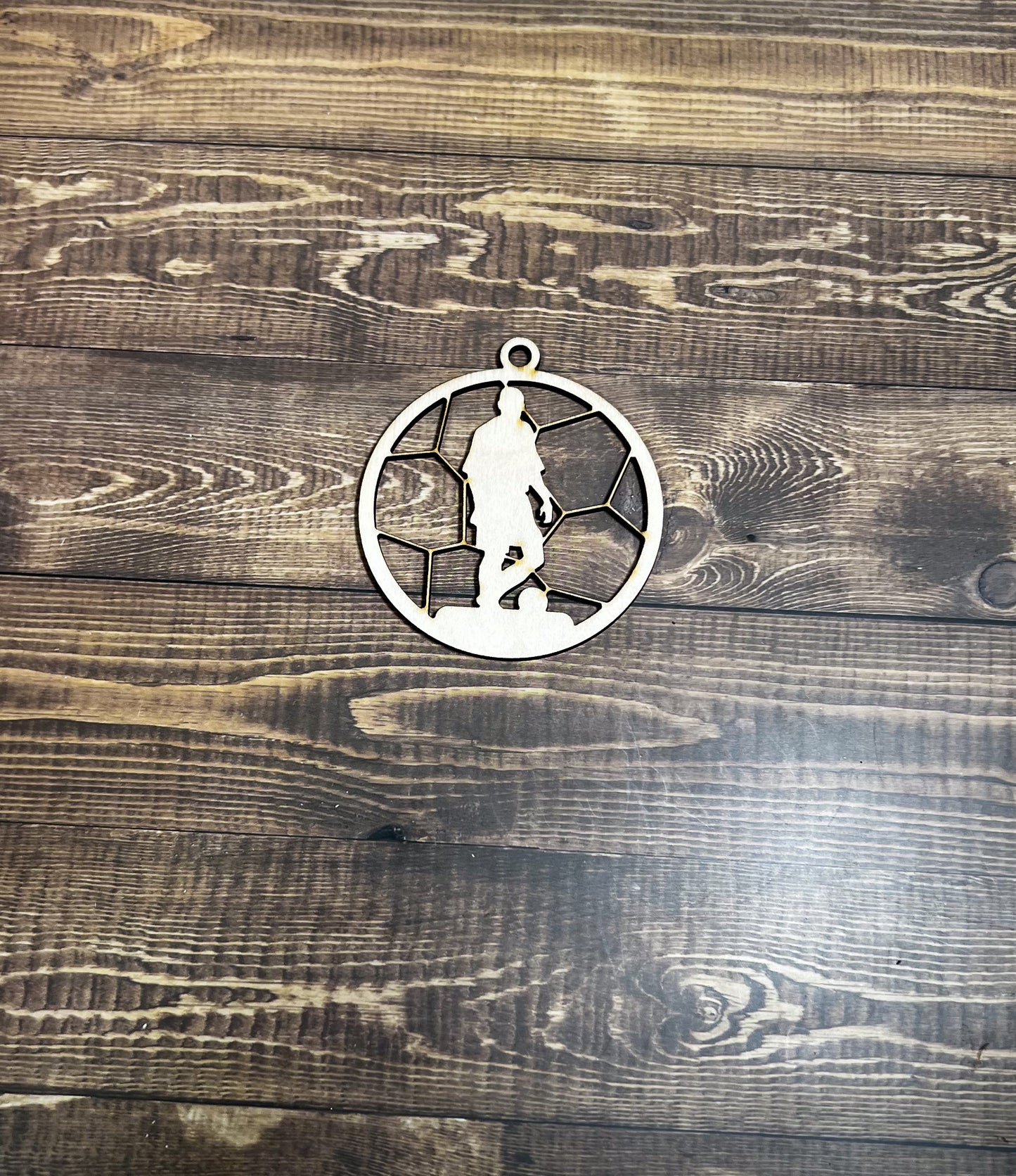 Soccer Ornament, Wooden Sports Ornament, Sports Ornament, Engraved Ornament, Laser Engraved Wood Ornament