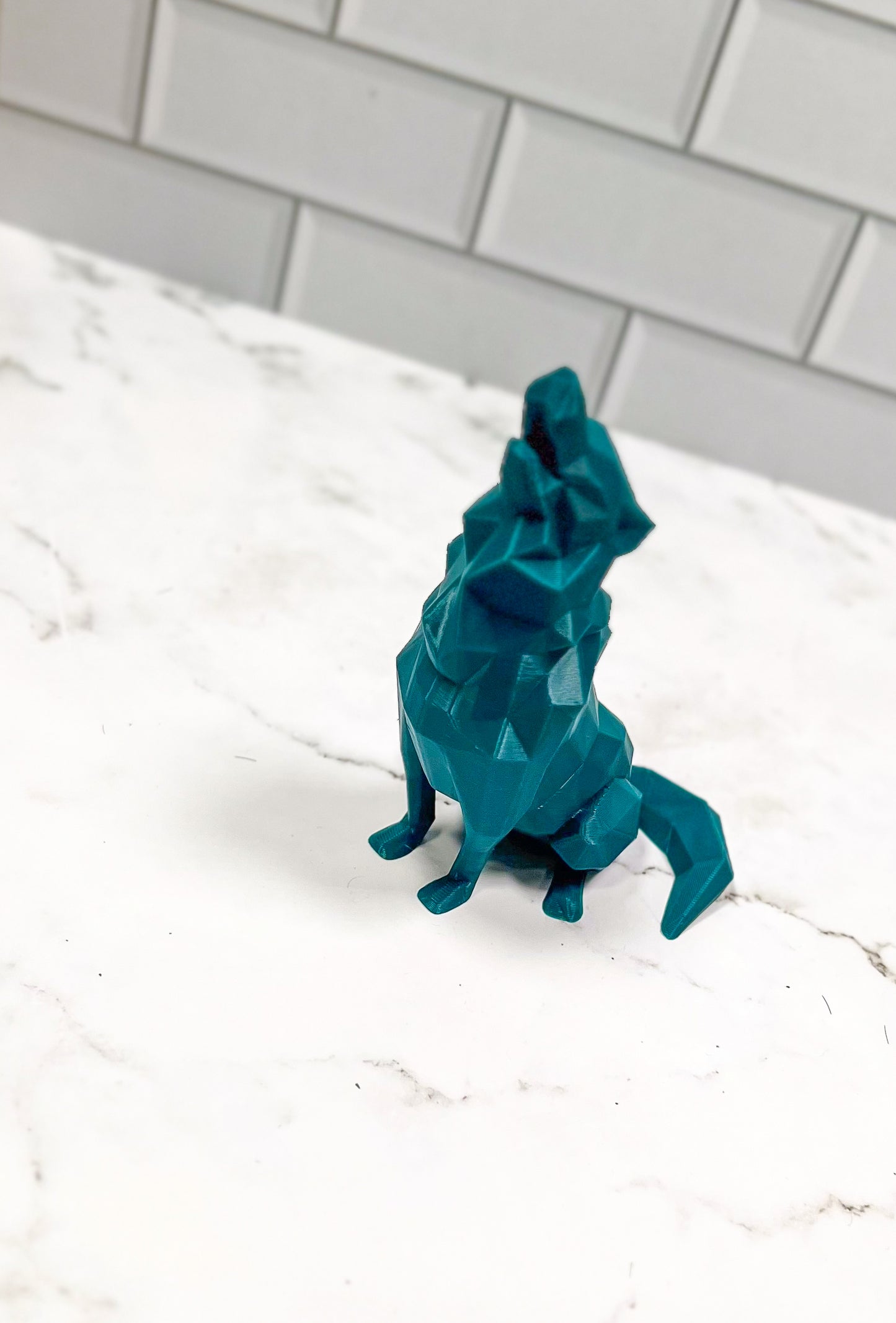 Low Poly Wolf, 3D Printed Wolf, 3D Printed, Desk Item, Custom Product, Decor, Adult Gift
