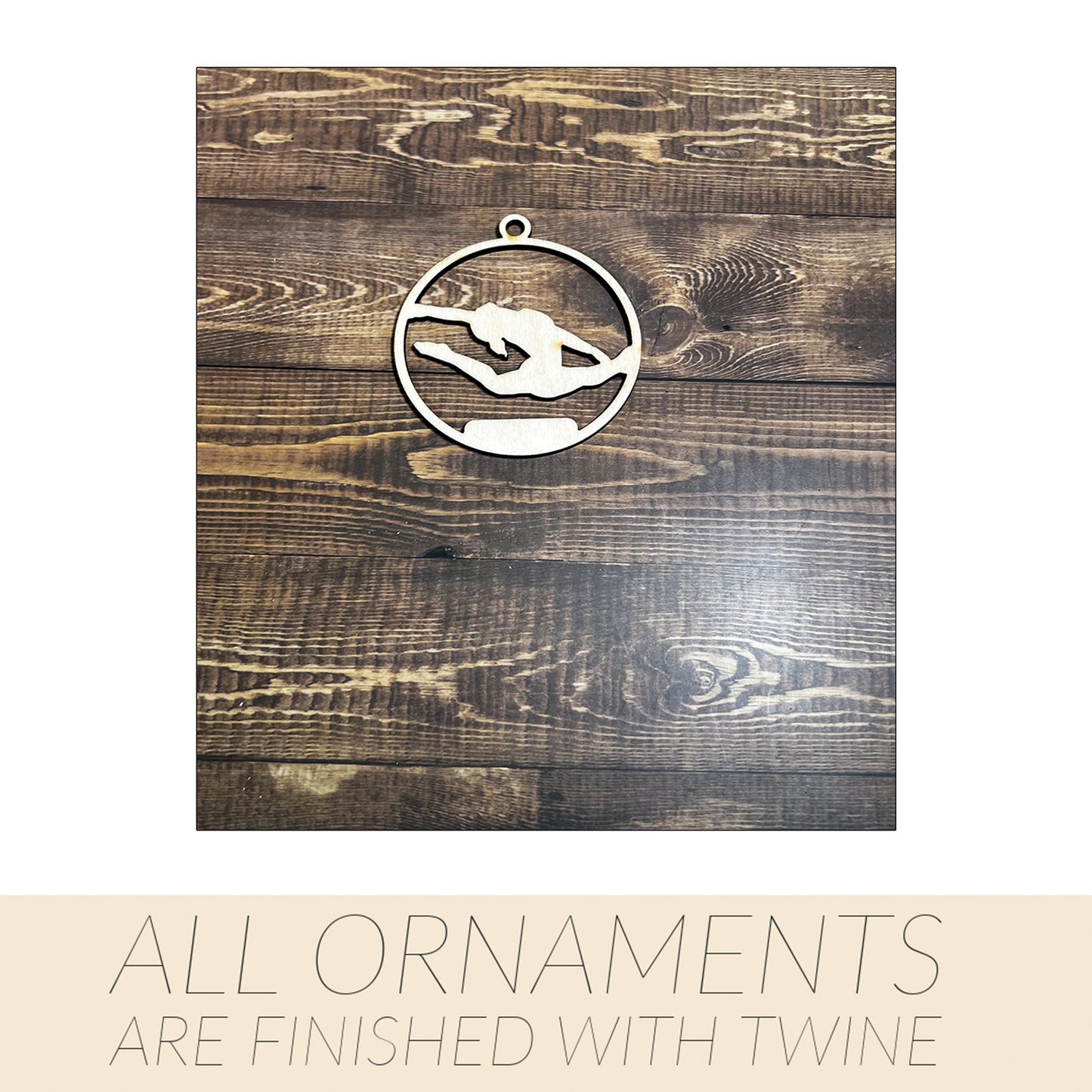 Gymnastic Ornament, Wooden Sports Ornament, Sports Ornament, Engraved Ornament, Laser Engraved Wood Ornament