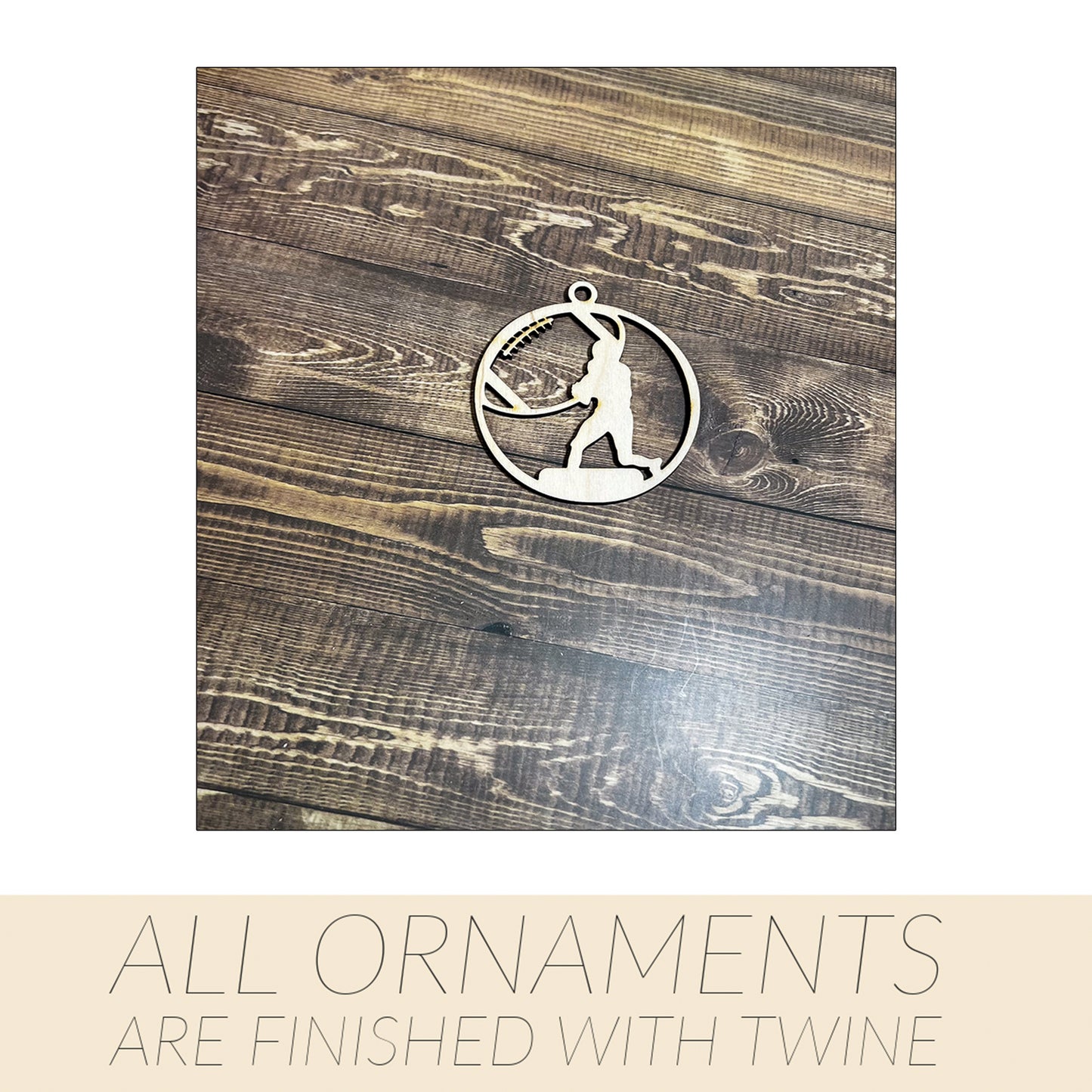 Football Ornament, Wooden Sports Ornament, Sports Ornament, Engraved Ornament, Laser Engraved Wood Ornament