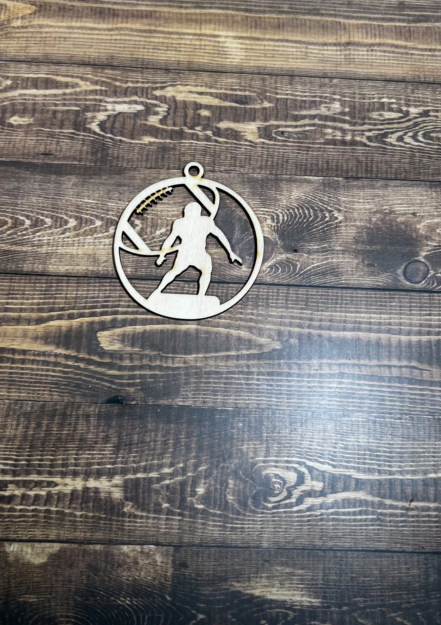 Football Ornament, Wooden Sports Ornament, Sports Ornament, Engraved Ornament, Laser Engraved Wood Ornament