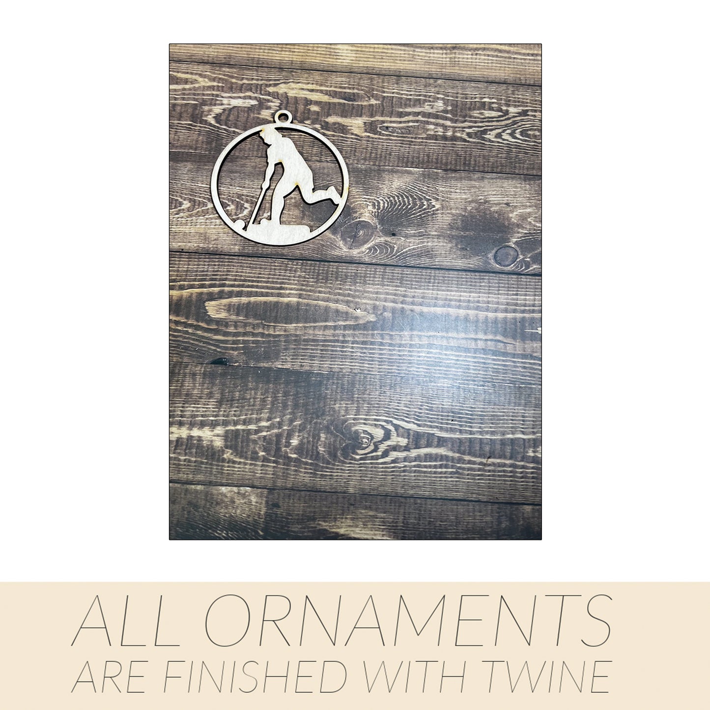 Field Hockey Ornament, Wooden Sports Ornament, Sports Ornament, Engraved Ornament, Laser Engraved Wood Ornament