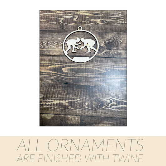 Wrestling Ornament, Wooden Sports Ornament, Sports Ornament, Engraved Ornament, Laser Engraved Wood Ornament