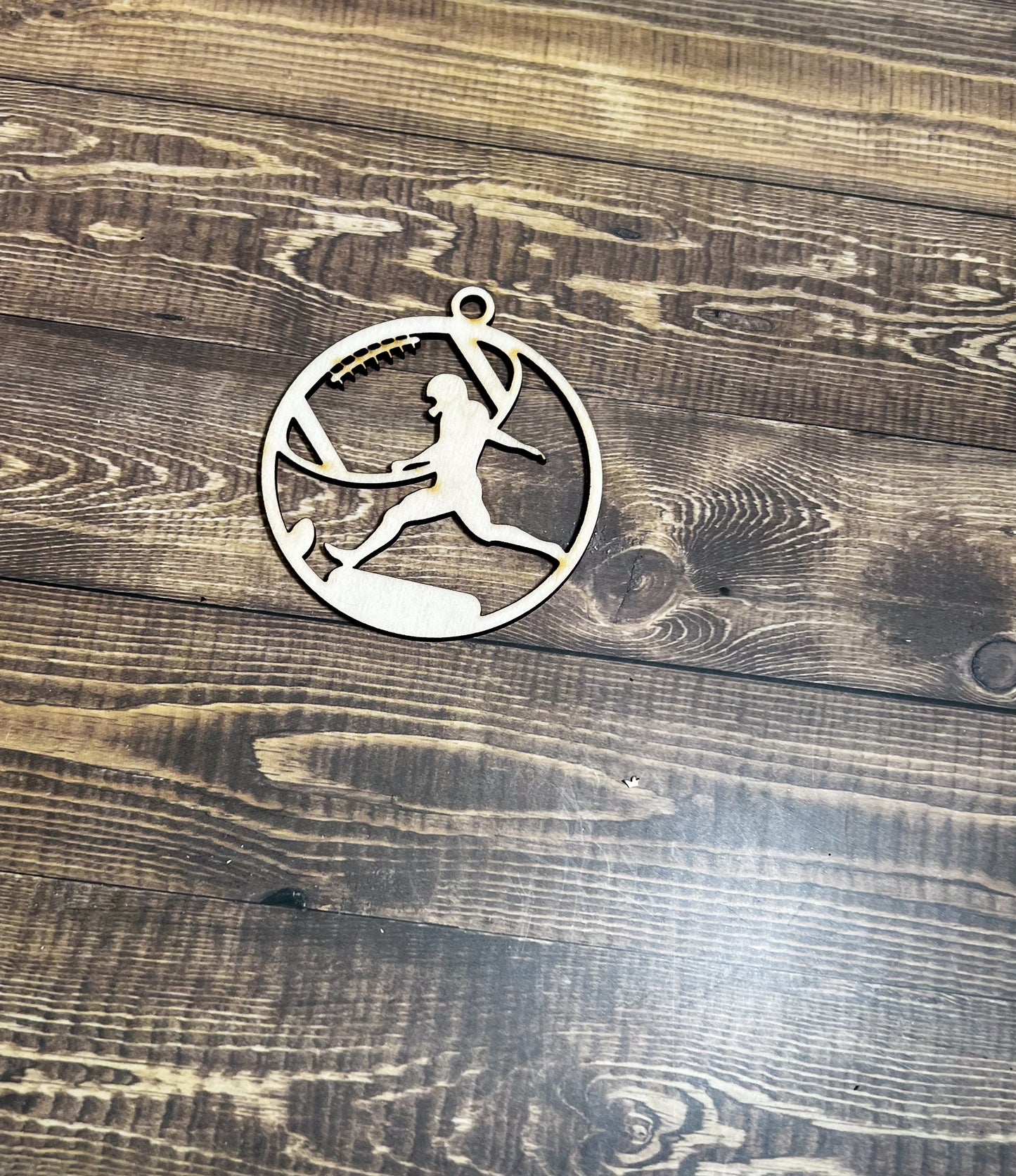 Football Ornament, Wooden Sports Ornament, Sports Ornament, Engraved Ornament, Laser Engraved Wood Ornament