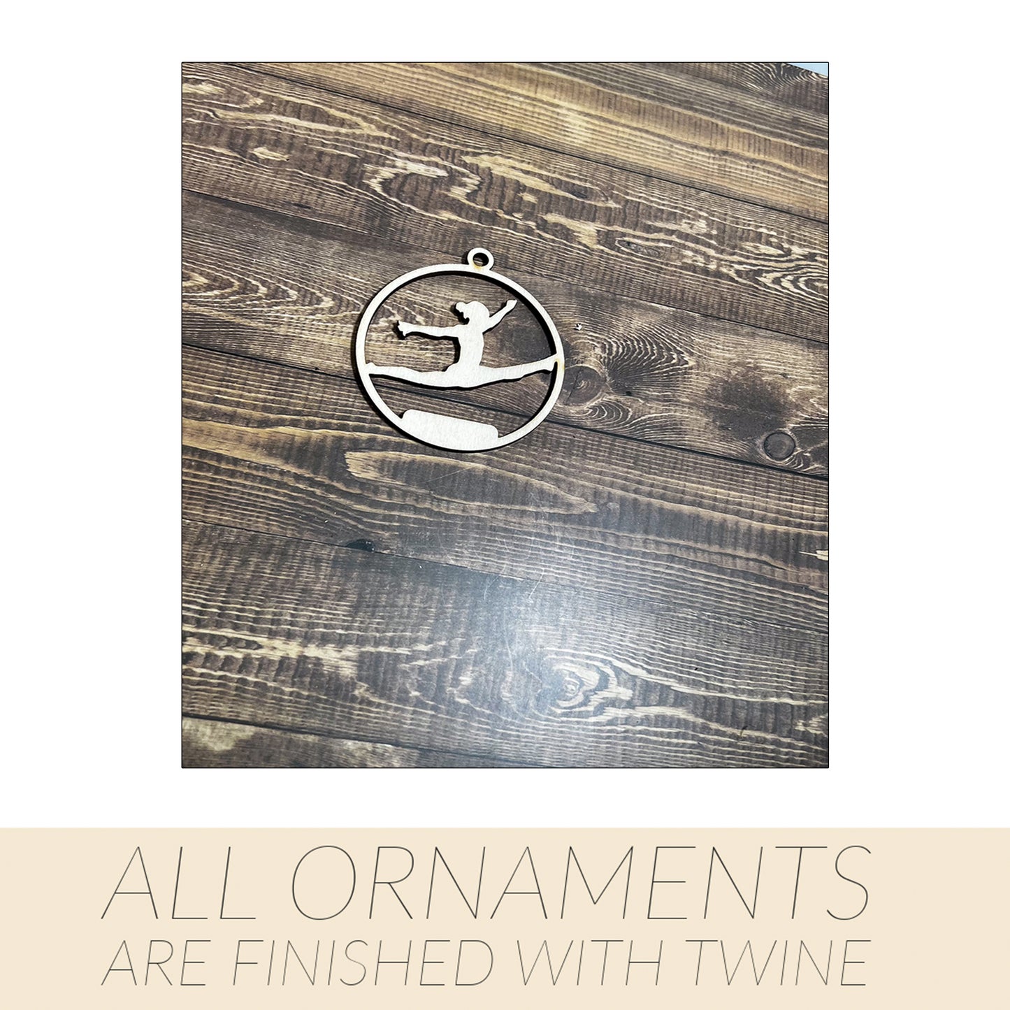 Gymnastic Ornament, Wooden Sports Ornament, Sports Ornament, Engraved Ornament, Laser Engraved Wood Ornament