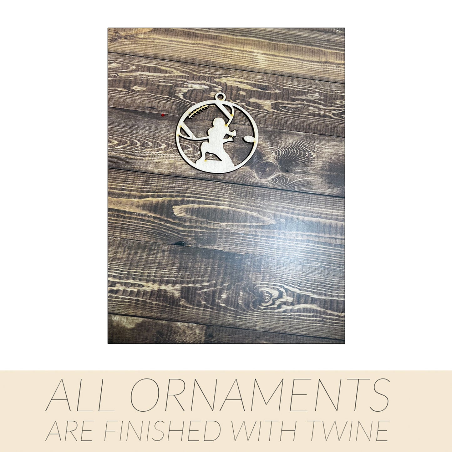 Football Ornament, Wooden Sports Ornament, Sports Ornament, Engraved Ornament, Laser Engraved Wood Ornament