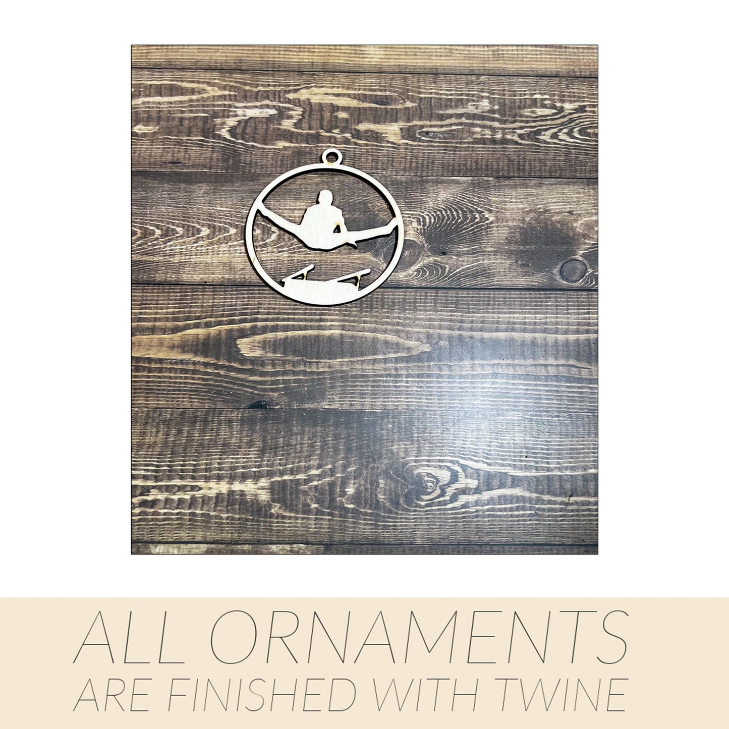 Gymnastic Ornament, Wooden Sports Ornament, Sports Ornament, Engraved Ornament, Laser Engraved Wood Ornament