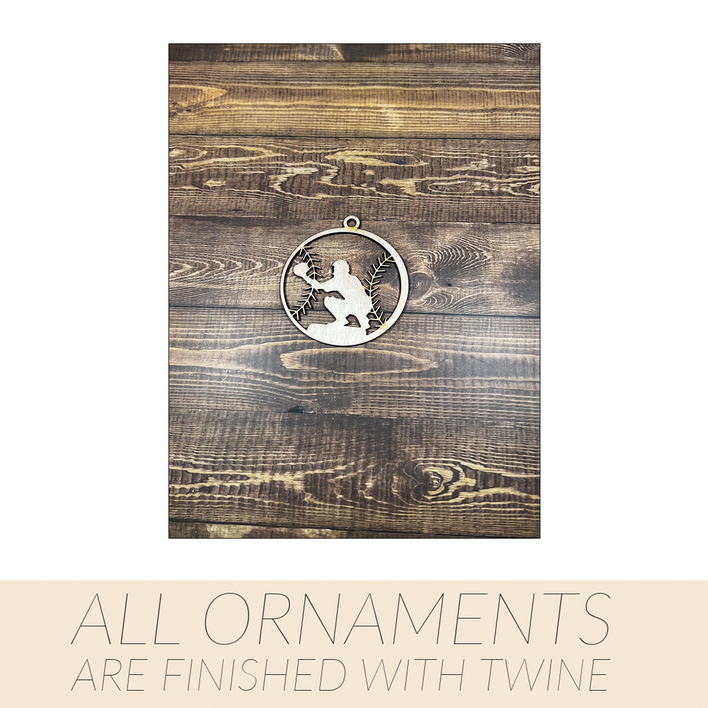 Baseball Ornament, Wooden Sports Ornament, Sports Ornament, Engraved Ornament, Laser Engraved Wood Ornament