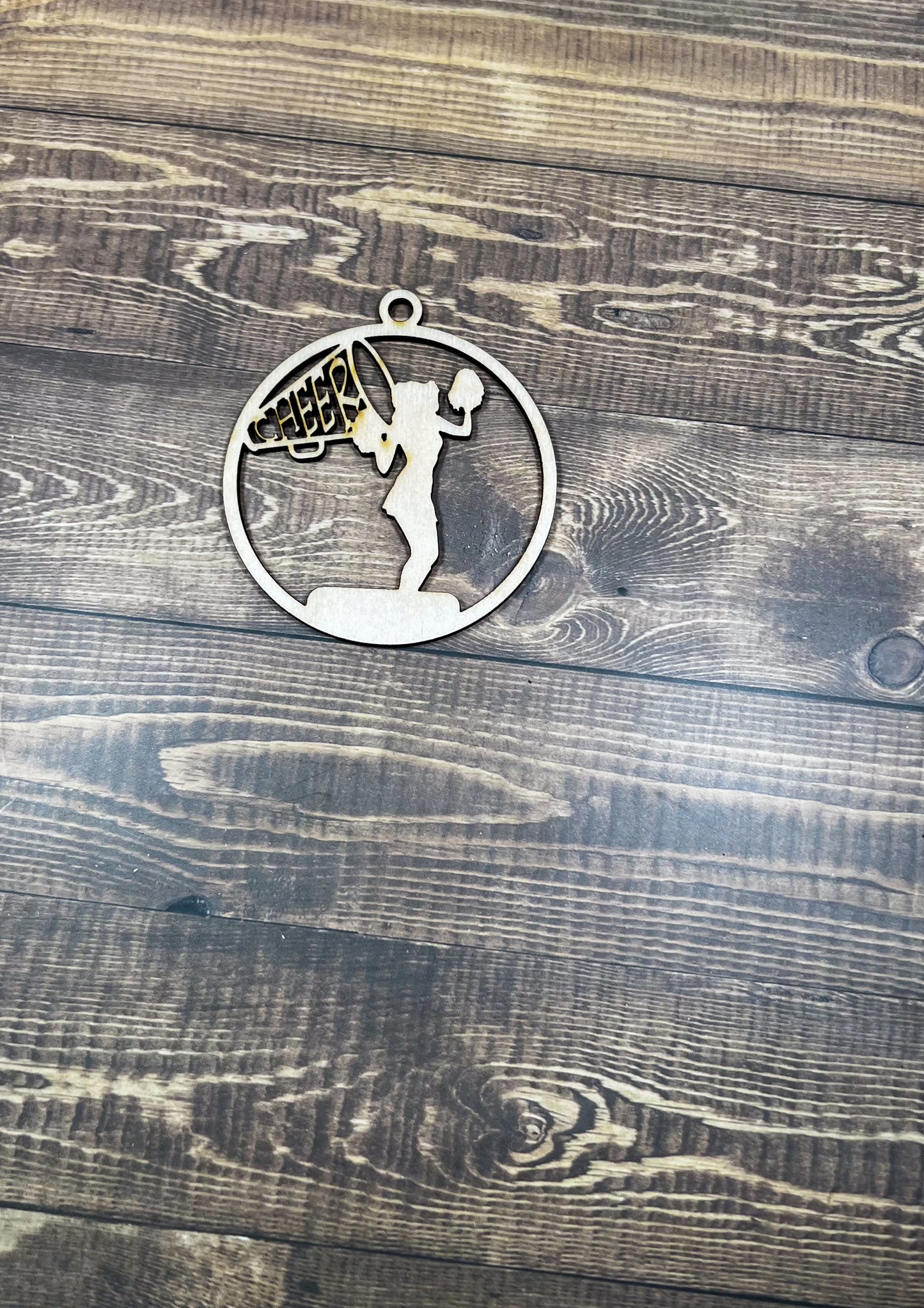 Cheerleading Ornament, Wooden Sports Ornament, Sports Ornament, Engraved Ornament, Laser Engraved Wood Ornament