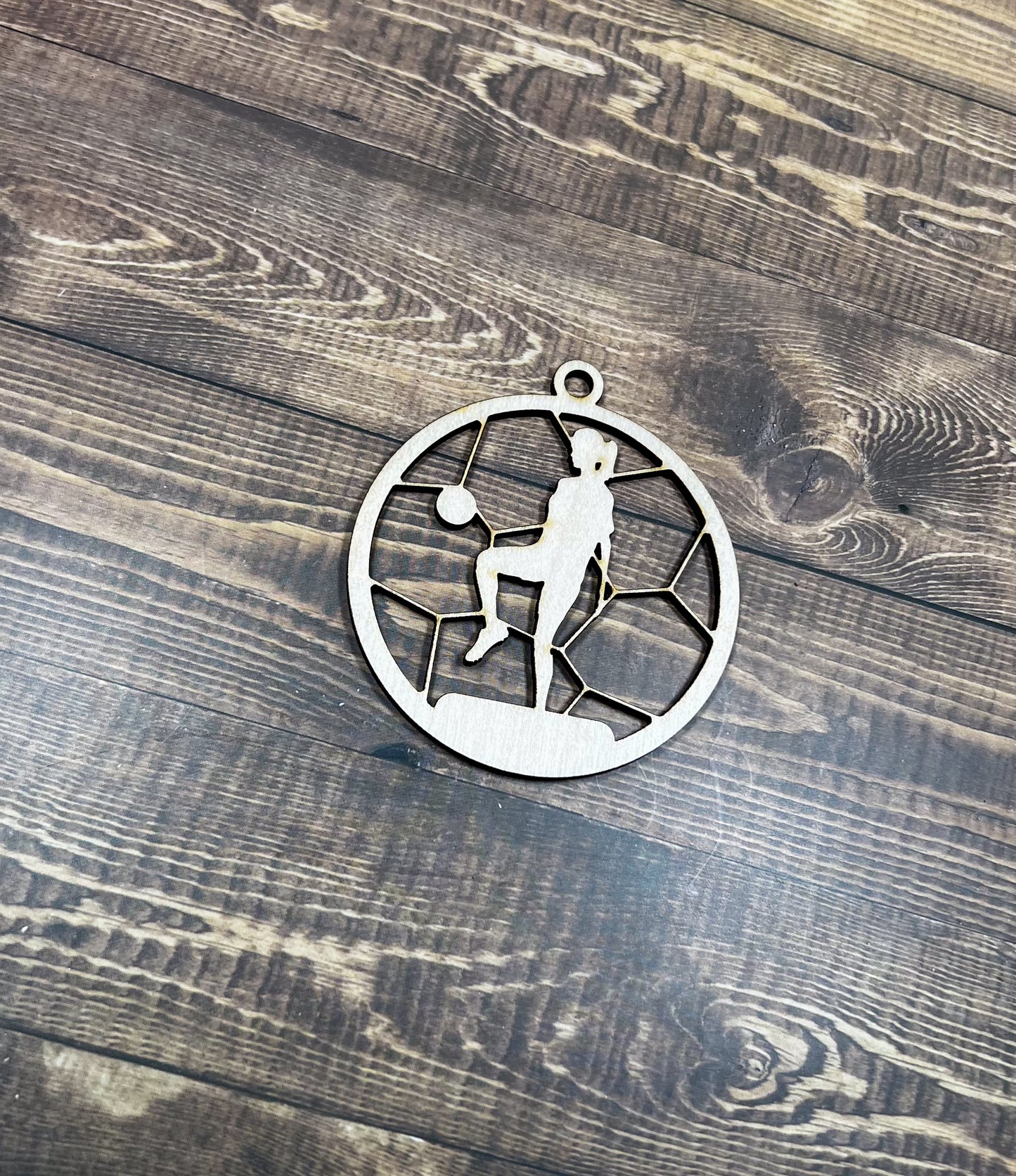 Soccer Ornament, Wooden Sports Ornament, Sports Ornament, Engraved Ornament, Laser Engraved Wood Ornament