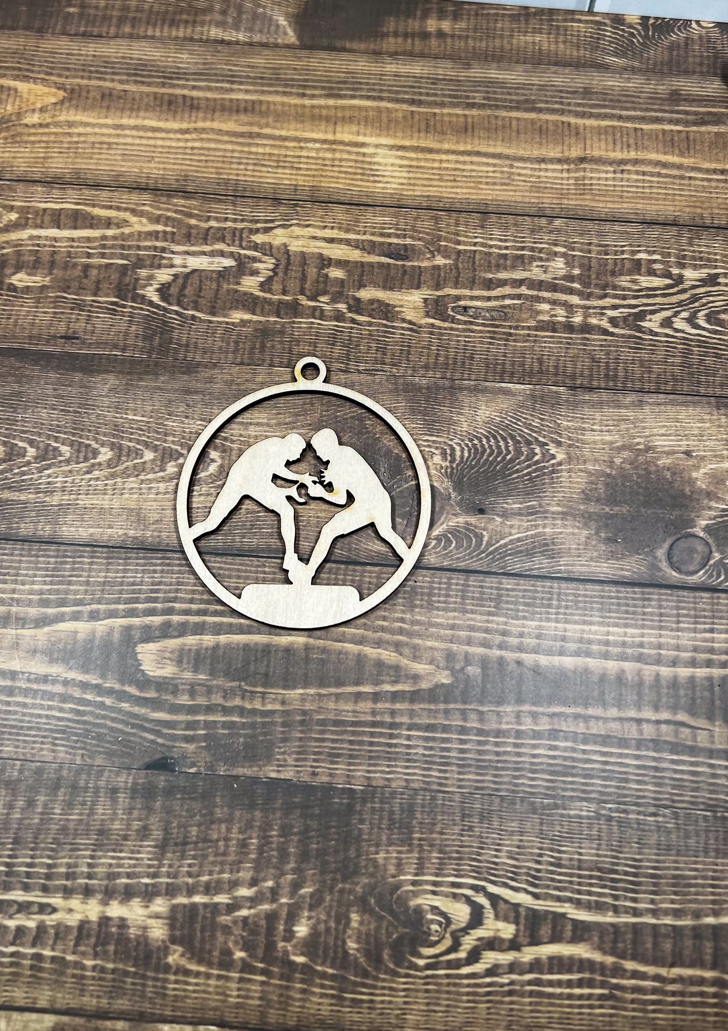 Wrestling Ornament, Wooden Sports Ornament, Sports Ornament, Engraved Ornament, Laser Engraved Wood Ornament