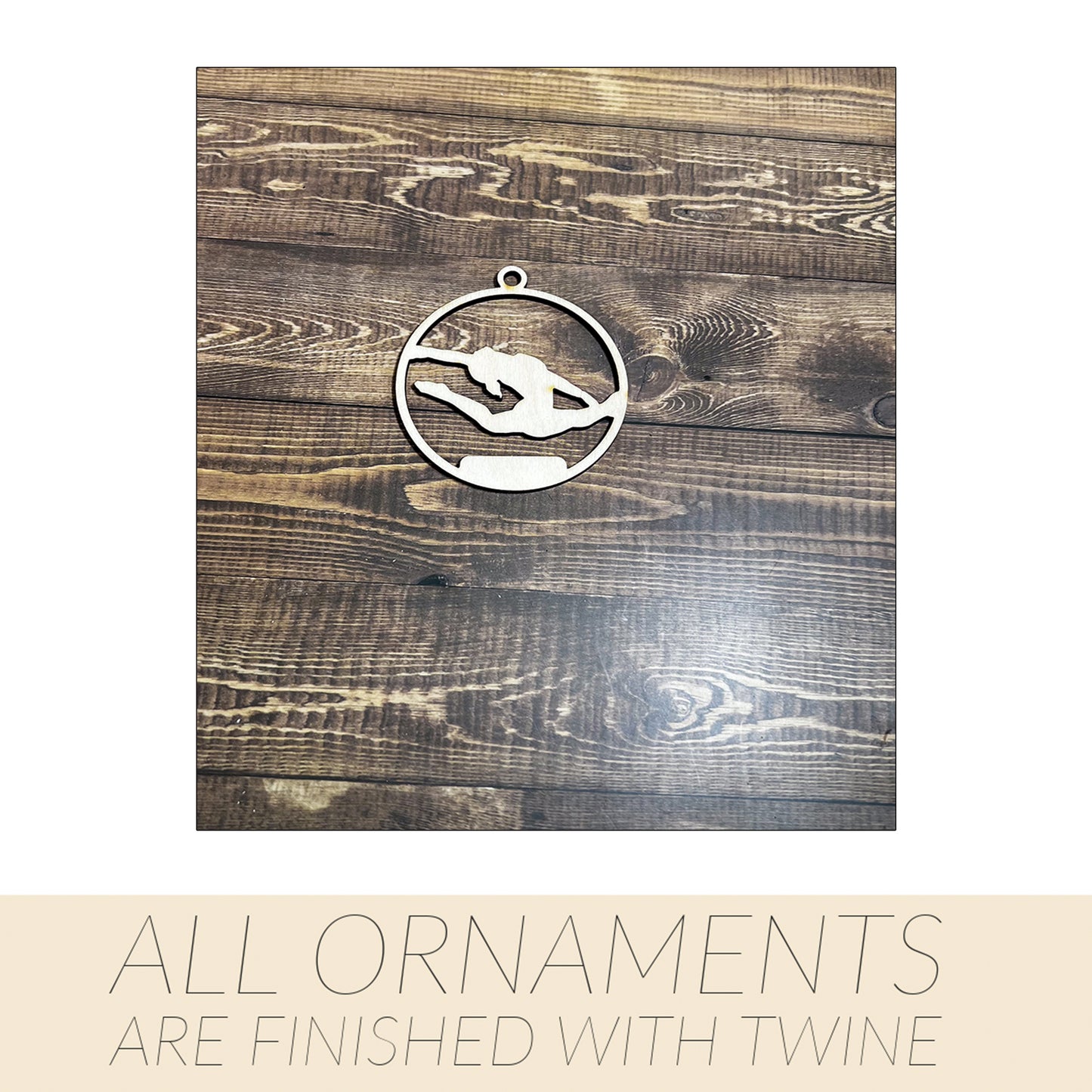 Gymnastic Ornament, Wooden Sports Ornament, Sports Ornament, Engraved Ornament, Laser Engraved Wood Ornament