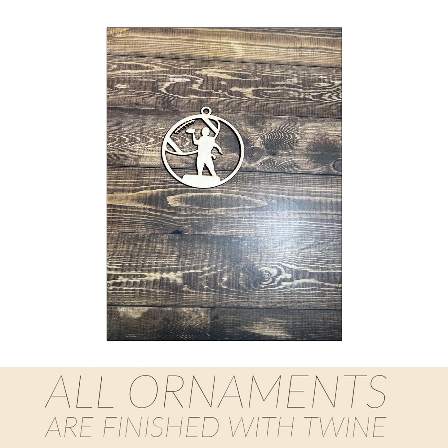 Football Ornament, Wooden Sports Ornament, Sports Ornament, Engraved Ornament, Laser Engraved Wood Ornament