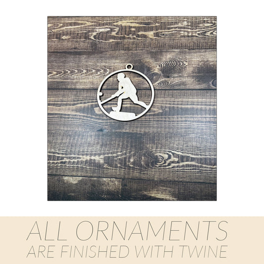 Field Hockey Ornament, Wooden Sports Ornament, Sports Ornament, Engraved Ornament, Laser Engraved Wood Ornament