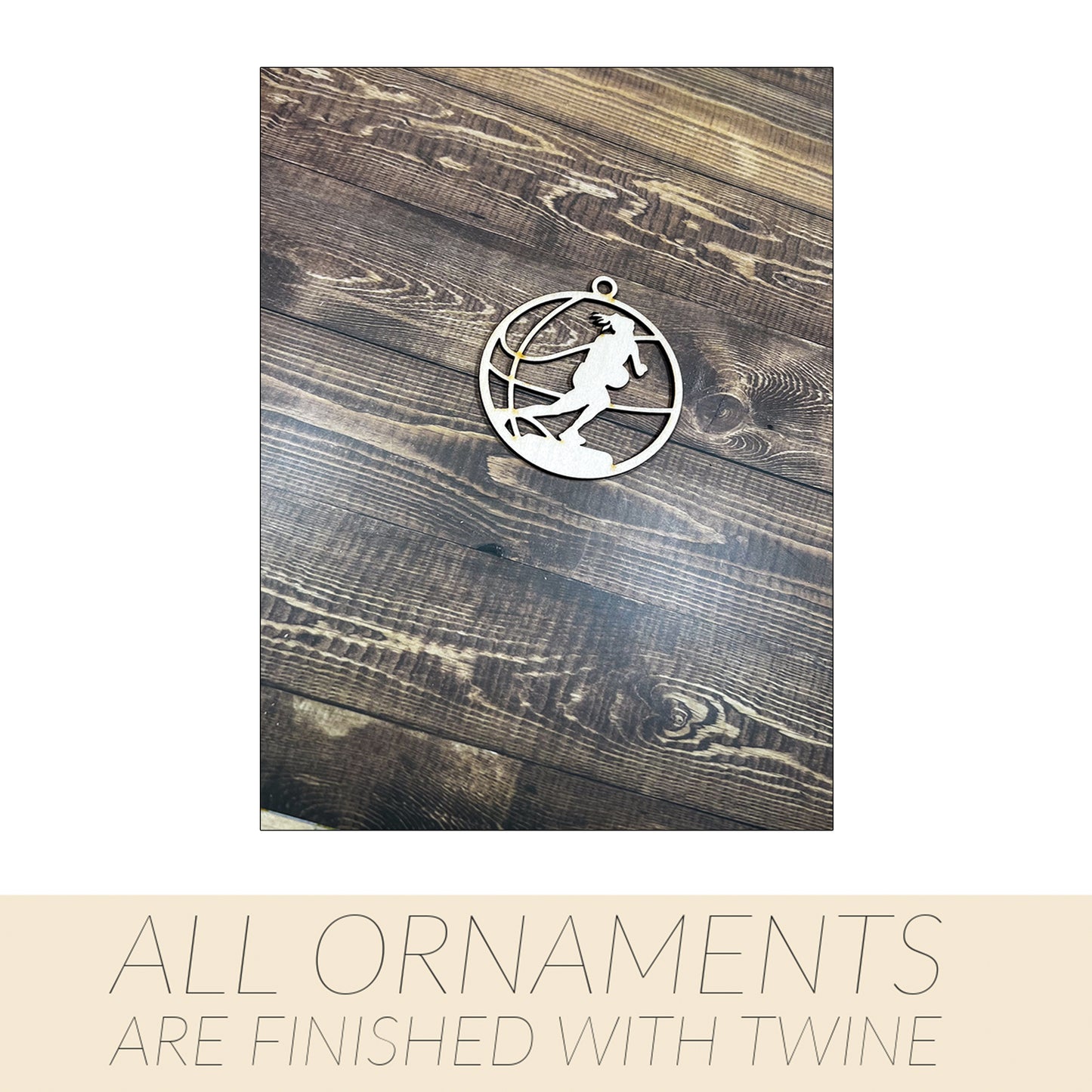 Basketball Ornament, Wooden Sports Ornament, Sports Ornament, Engraved Ornament, Laser Engraved Wood Ornament