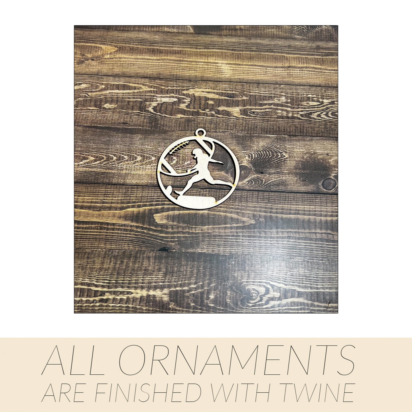 Football Ornament, Wooden Sports Ornament, Sports Ornament, Engraved Ornament, Laser Engraved Wood Ornament